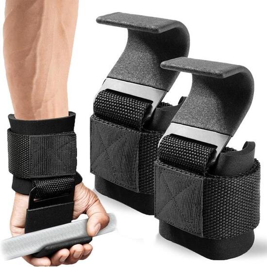 Ganci sollevamento Pesi Imbottitura Polso Coppia di Cinghie Impugnature FF