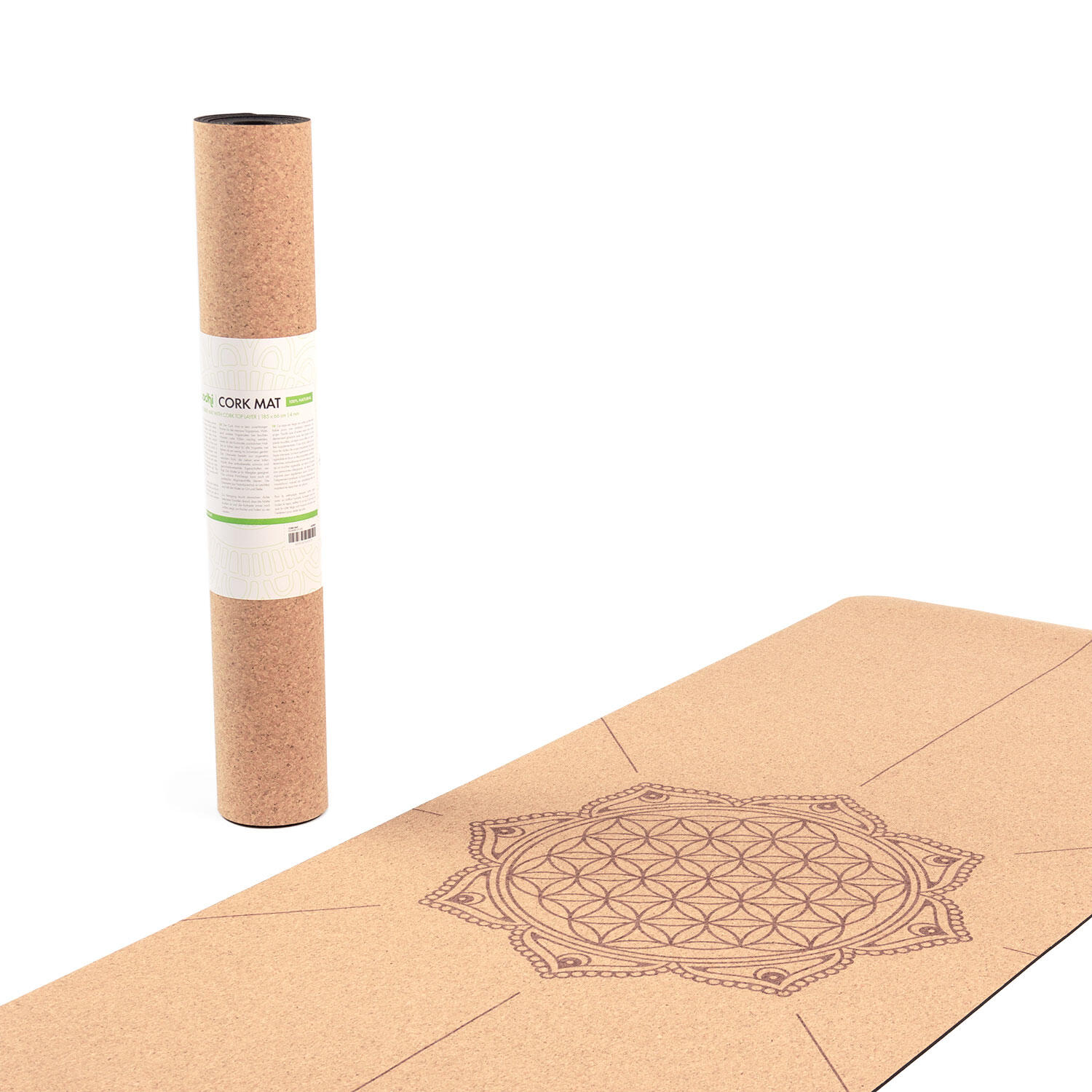 Esterilla de yoga de corcho Bodhi de 4 mm - Corcho con flor de la vida 4/7
