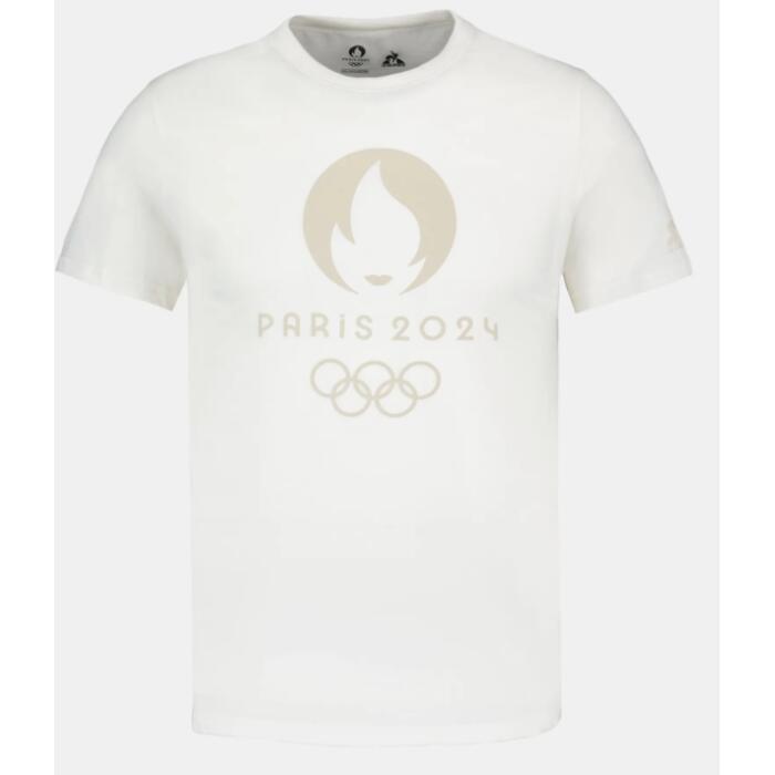 Le Coq Sportif - Tshirt Le Coq Sportif Graphic Paris 2024 - Maillot Manches Courtes - Beige|blanc - 38 S - Decathlon