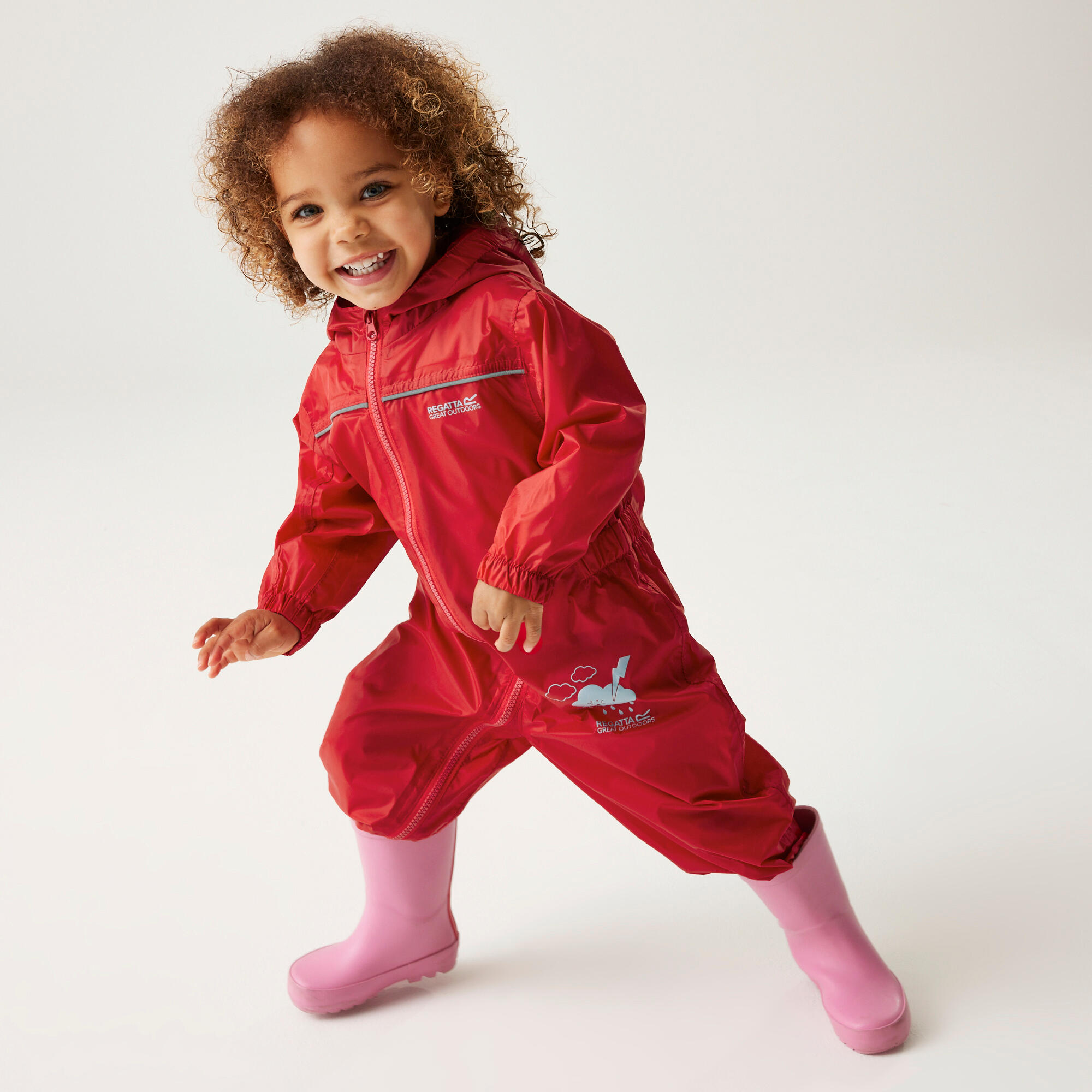 Regatta - Puddle Iv Combinaison Imperméable Pour Enfants - Coupe-pluie - Rouge - 4-5 Ans - Decathlon