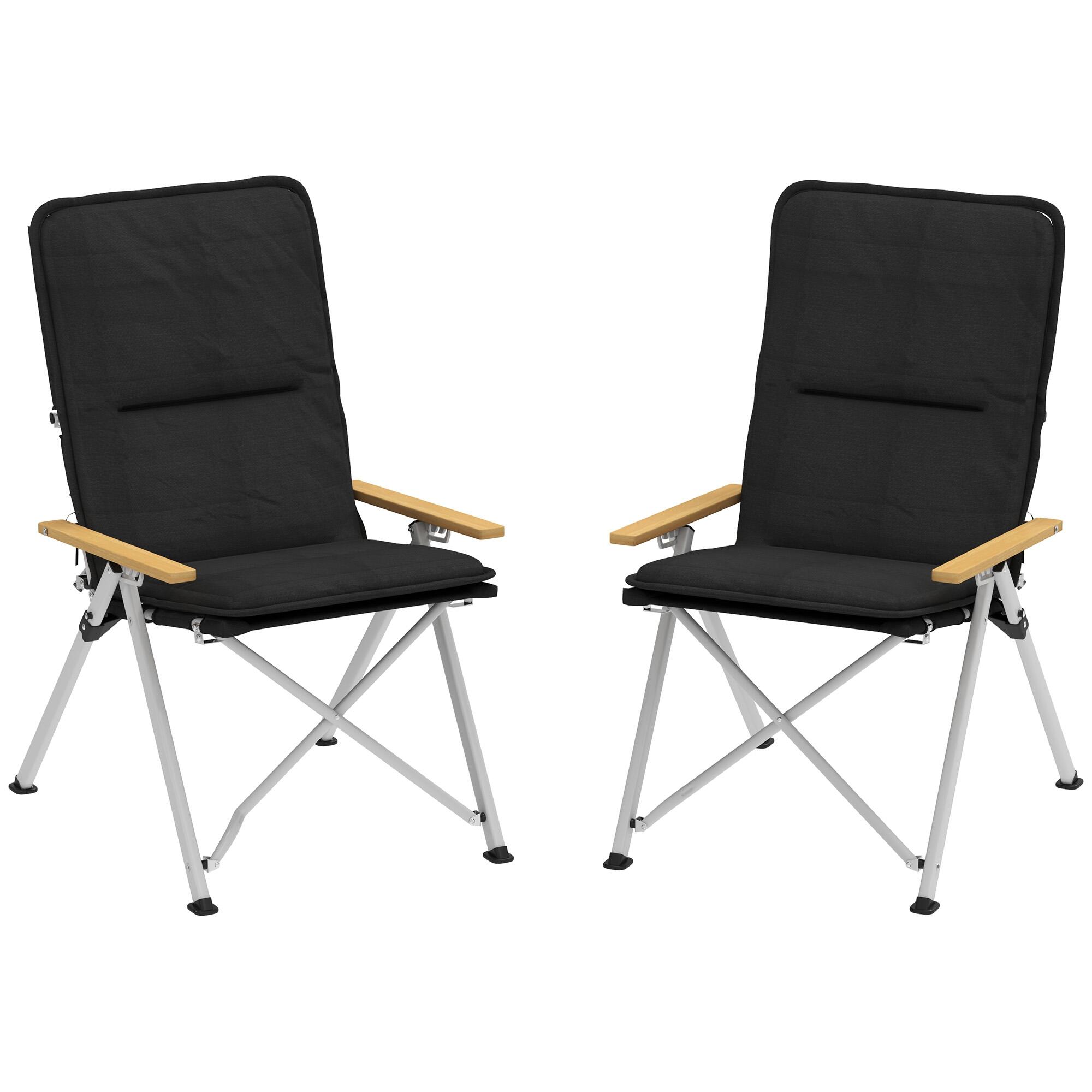 Cadeiras de campismo 59x67x96 cm preto Outsunny