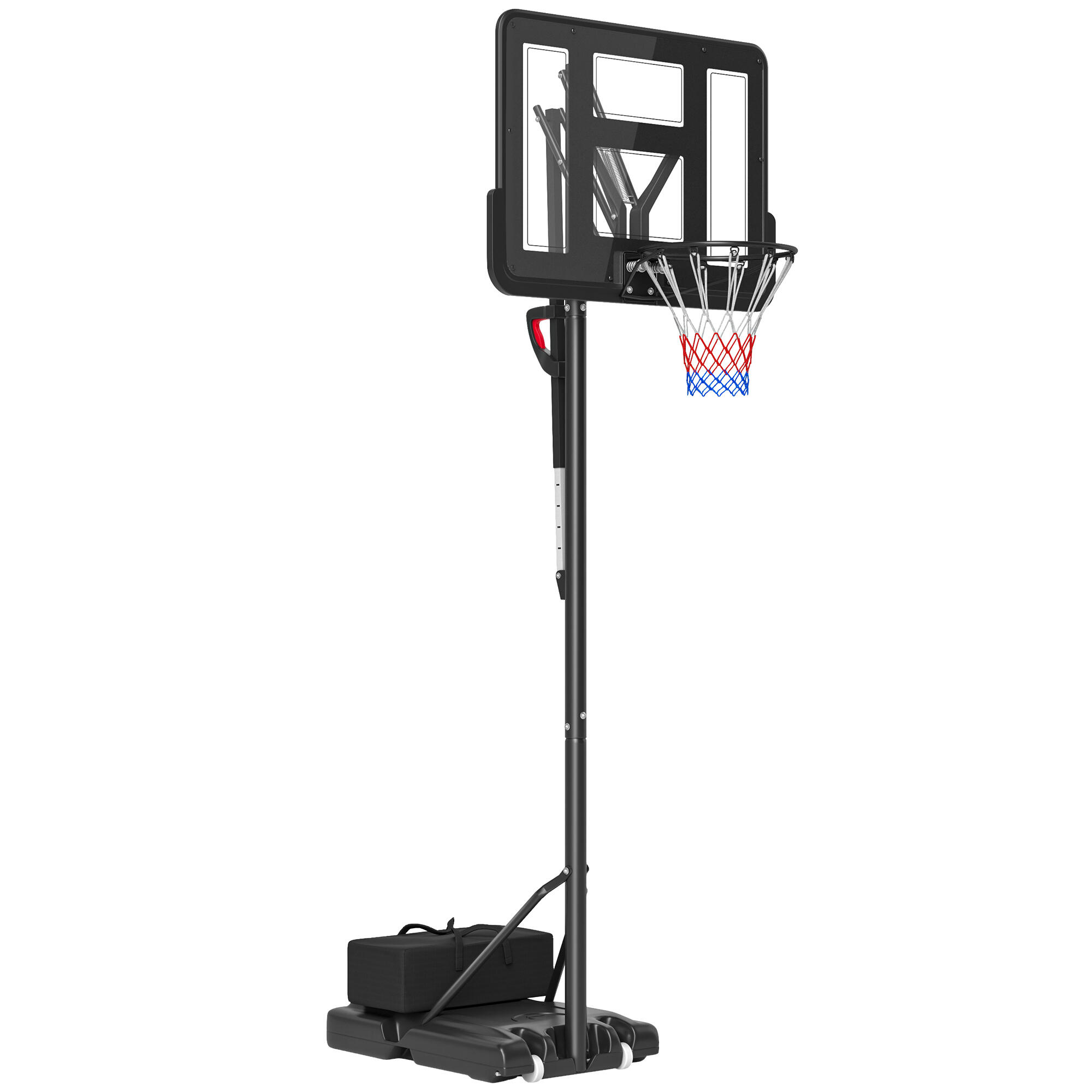 Tabela de basquetebol 90x60x305 cm preto SPORTNOW