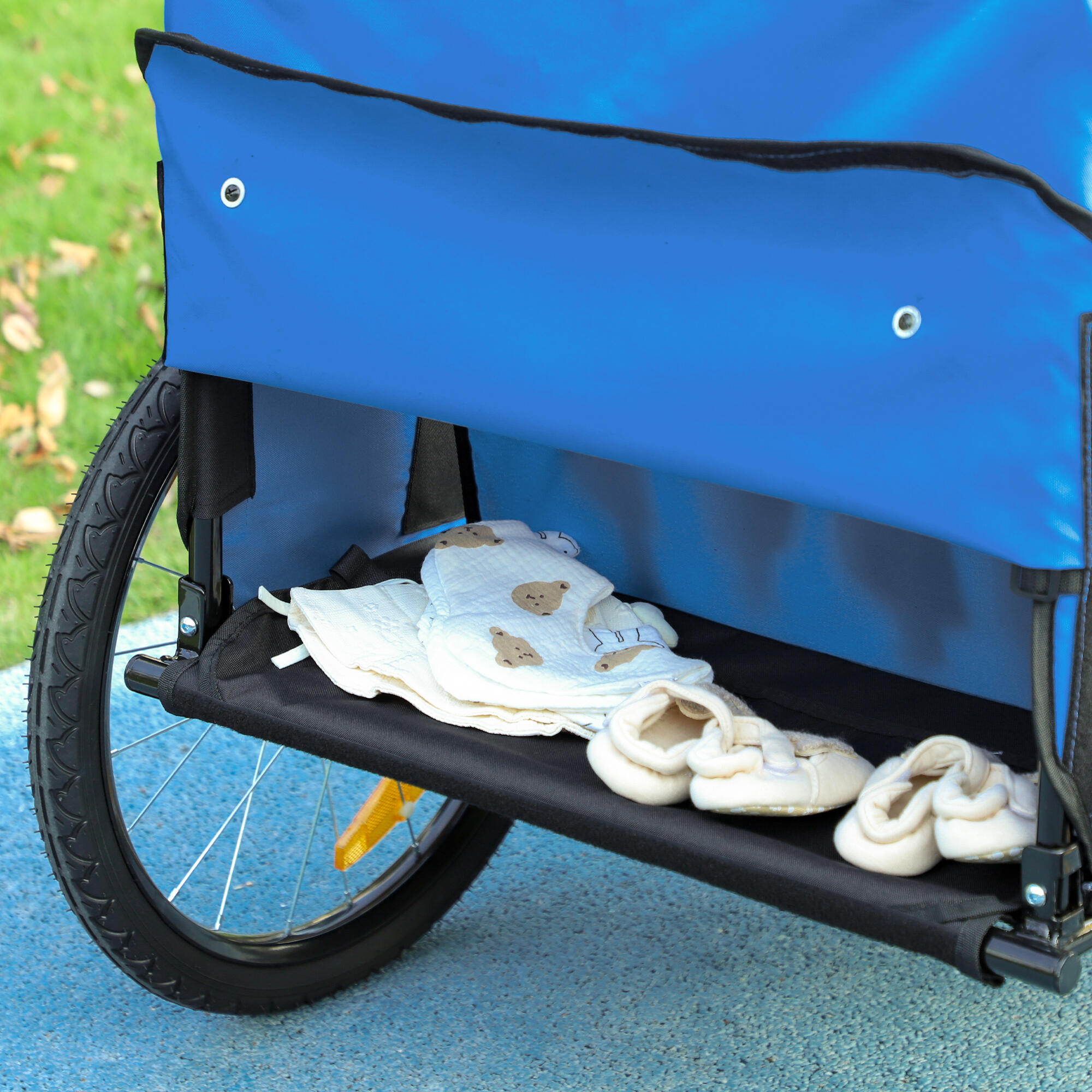 Remolque de Bicicleta HOMCOM 140x88x90 cm Azul 5/7
