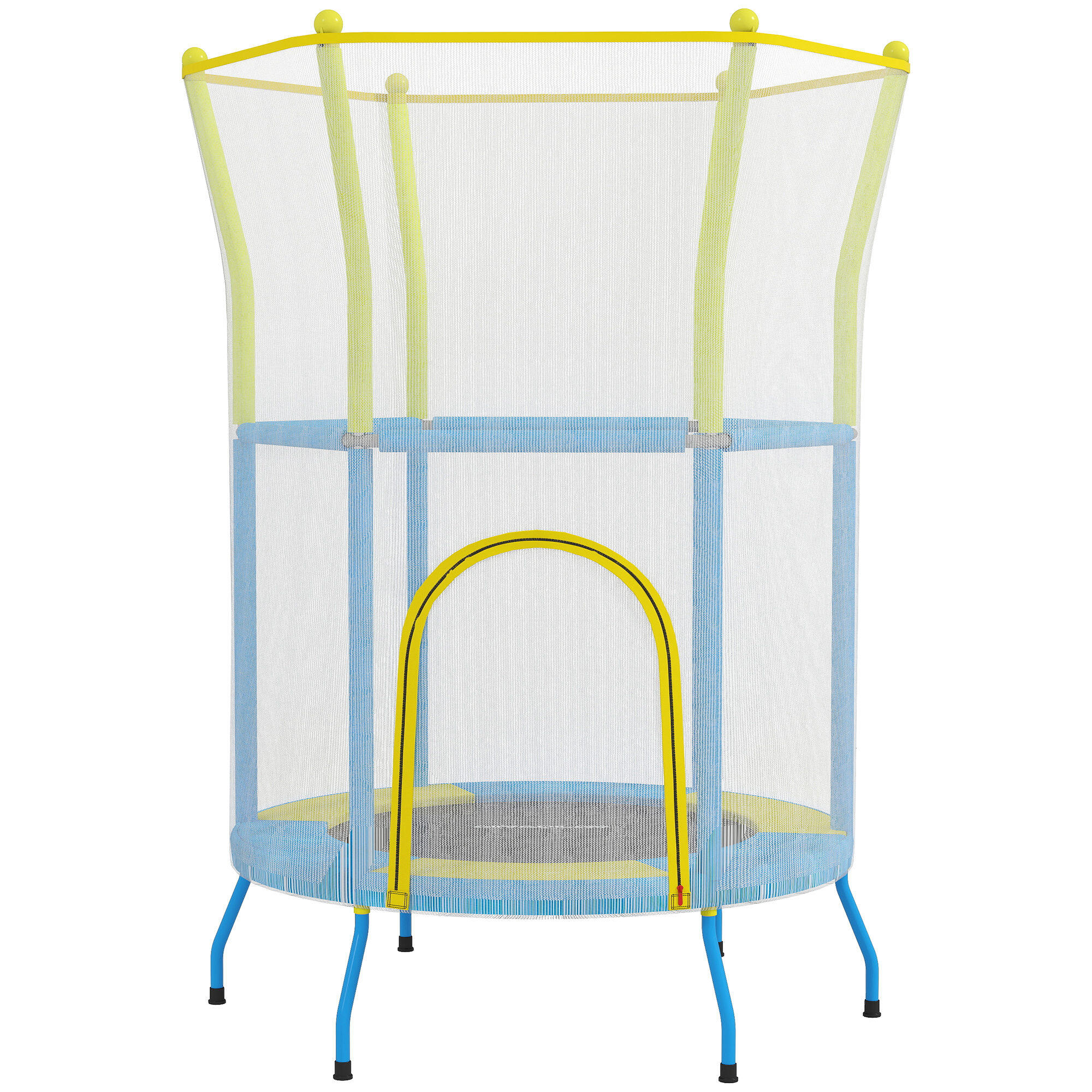 AIYAPLAY Cama Elástica Infantil AIYAPLAY 140x140x190 cm Gris y Amarillo