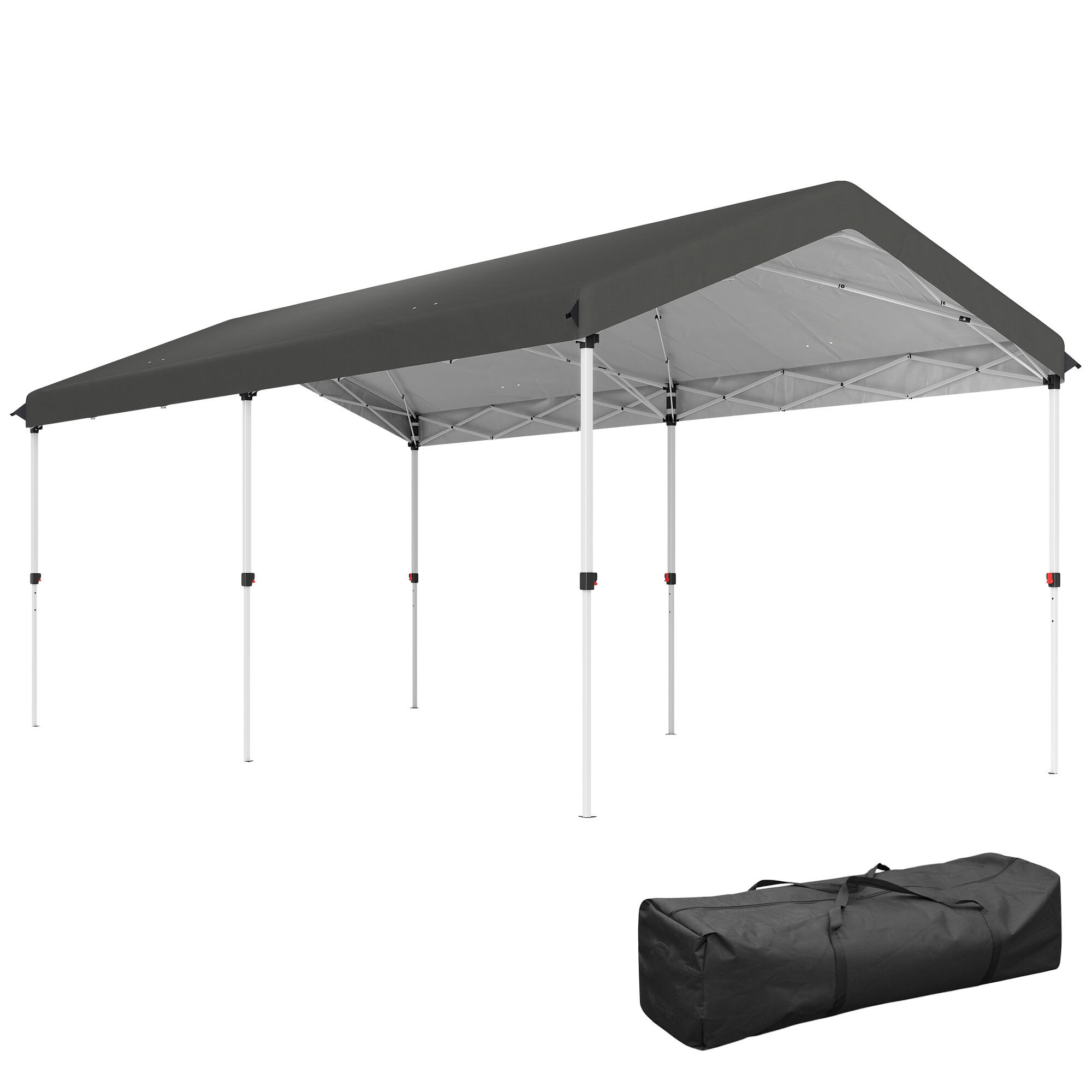 Tenda dobrável 584x297,5x272 cm cinza escuro/cinza de carvão Outsunny