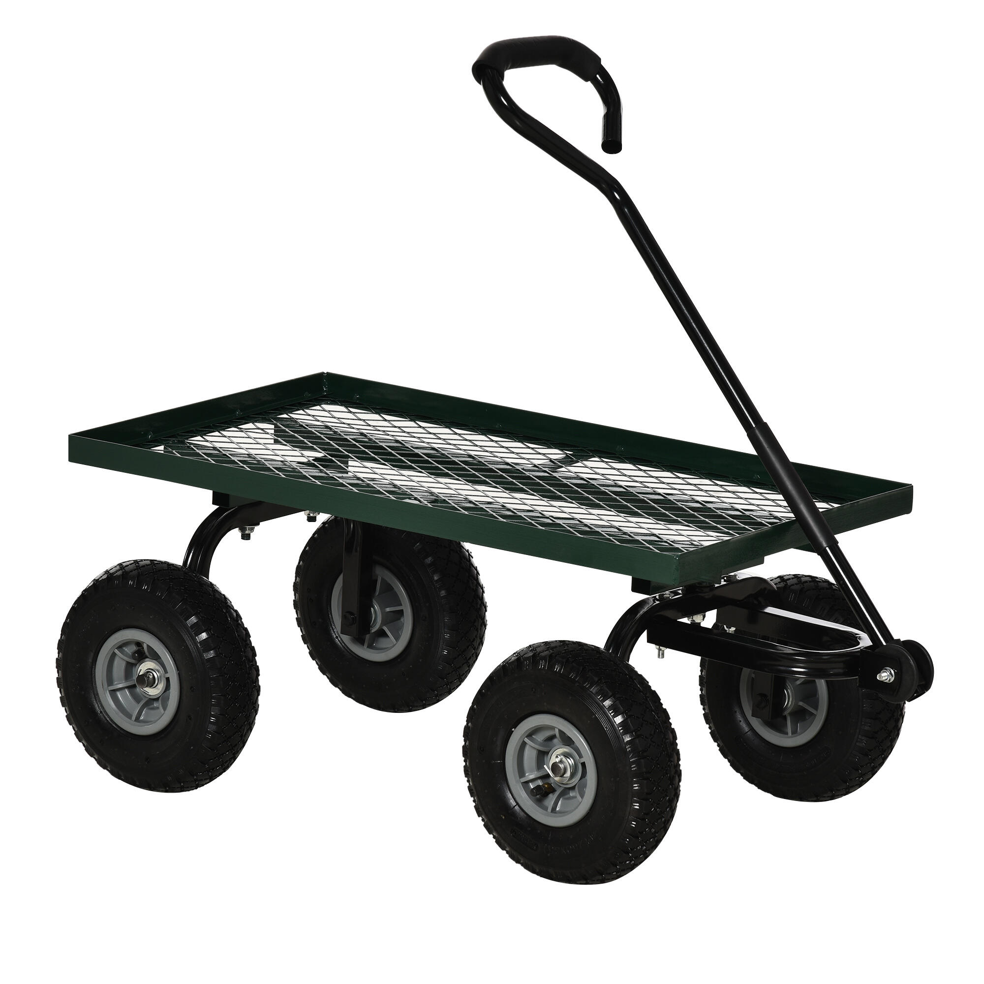 OUTSUNNY Carrinho de transporte 94x48,5x100 cm verde escuro Outsunny