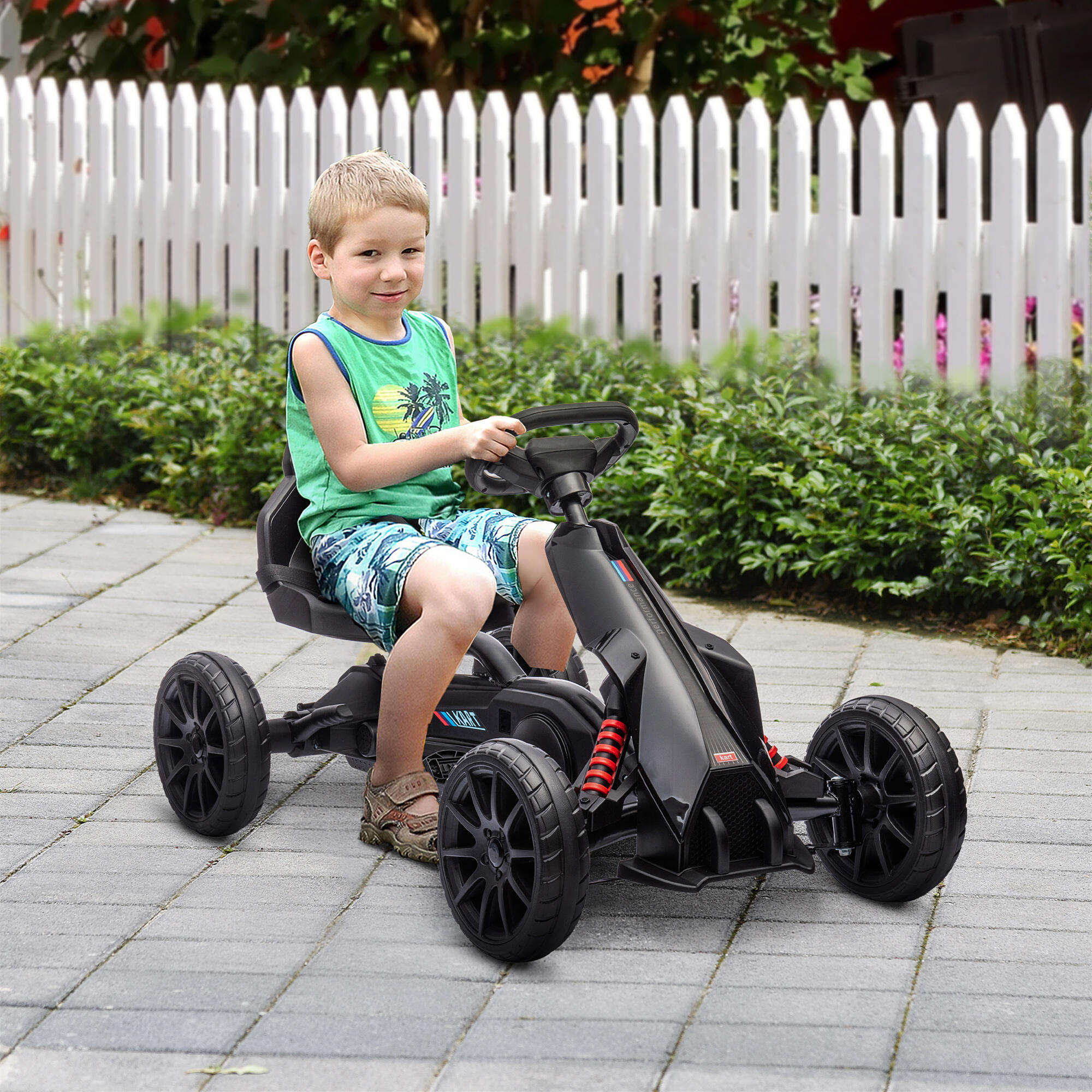 Kart para crianças 100x58x58,5 cm preto HOMCOM 2/7