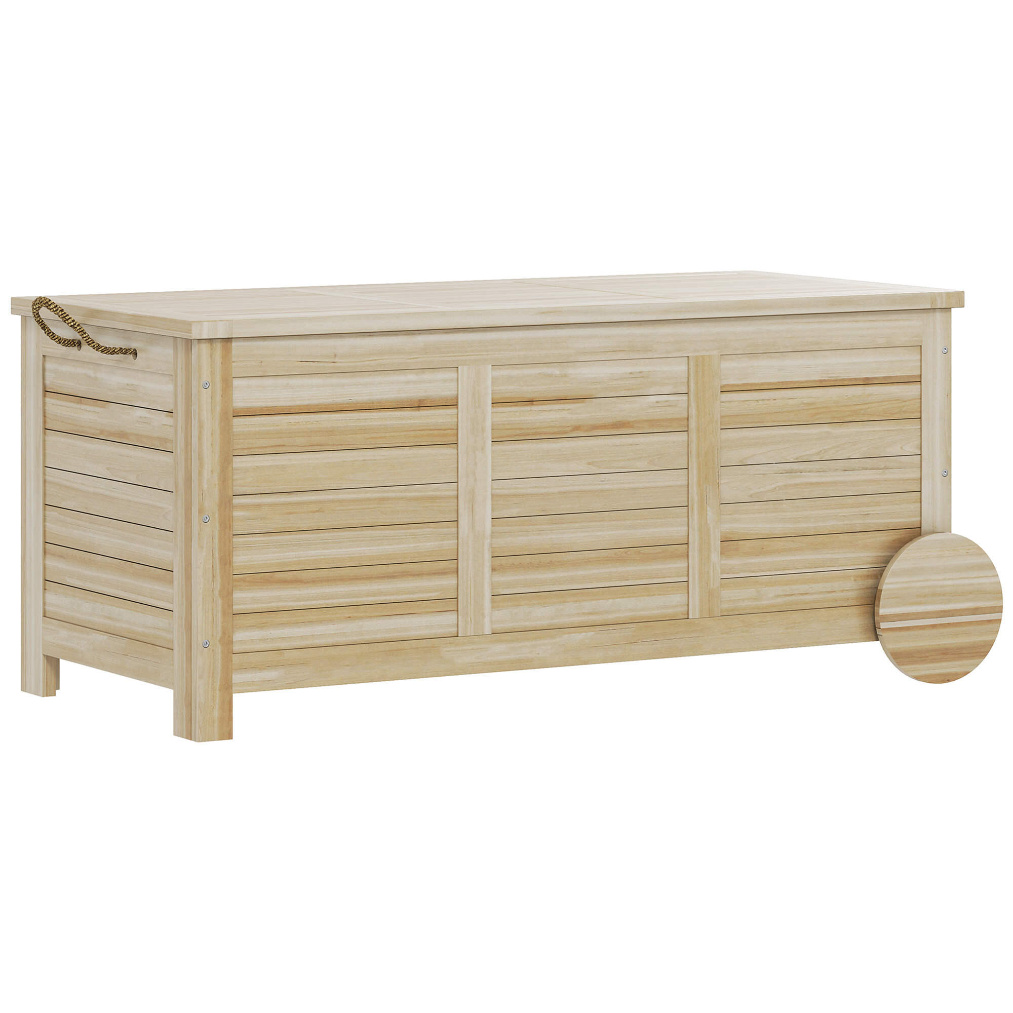 Baúl de Almacenaje Outsunny 110x50x50 cm Madera Natural 1/7