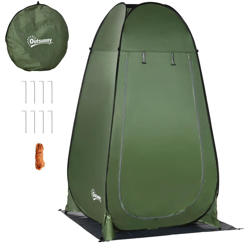 Tenda de duche 126x124x189 cm verde Outsunny