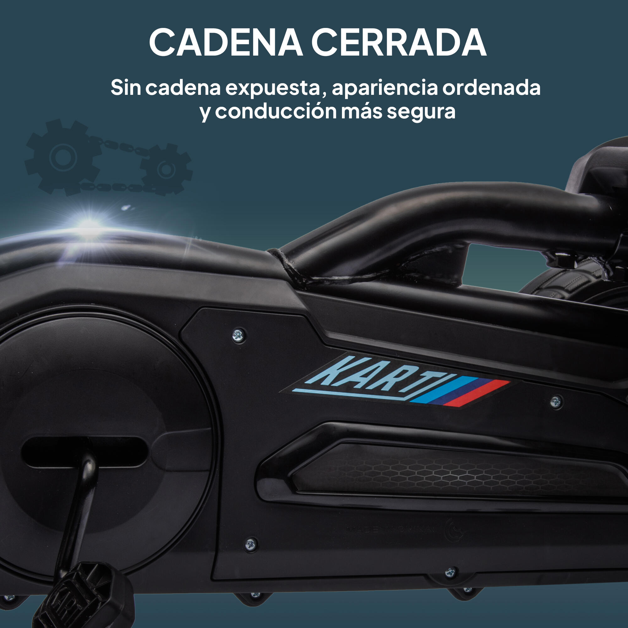Kart para crianças 100x58x58,5 cm preto HOMCOM 4/7