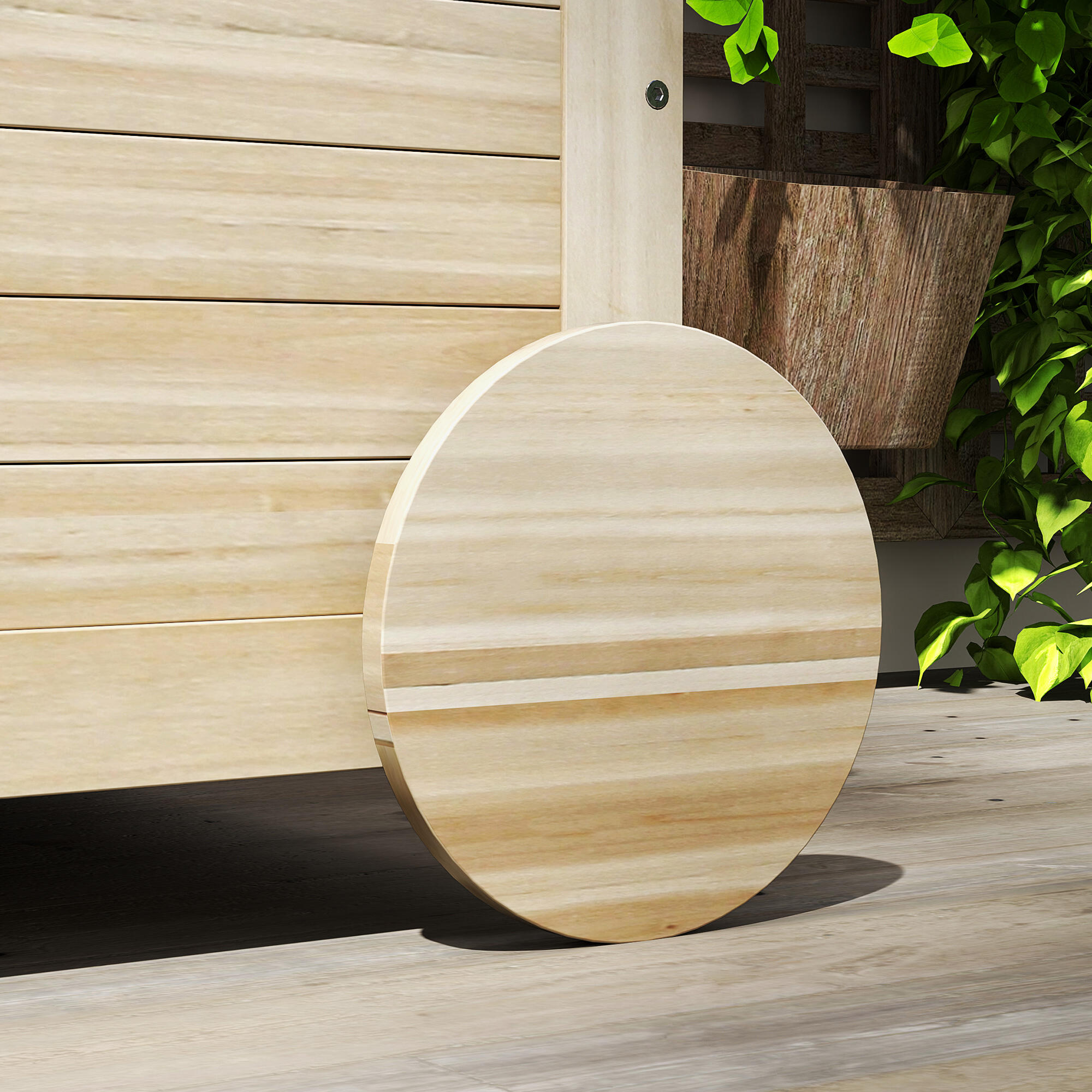 Baúl de Almacenaje Outsunny 110x50x50 cm Madera Natural 5/7