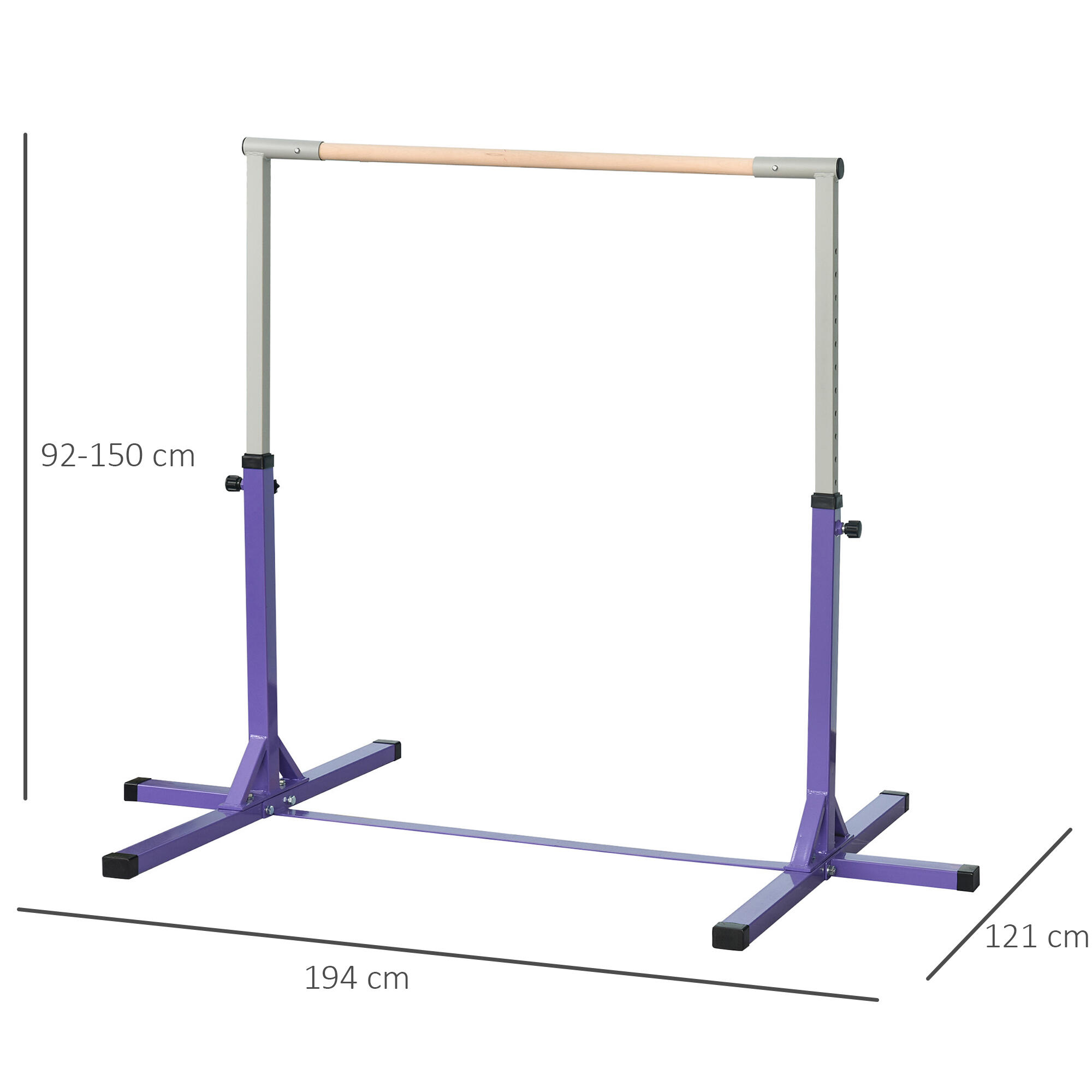 Barra de Gimnasia HOMCOM 194x121x150 cm Púrpura 3/7