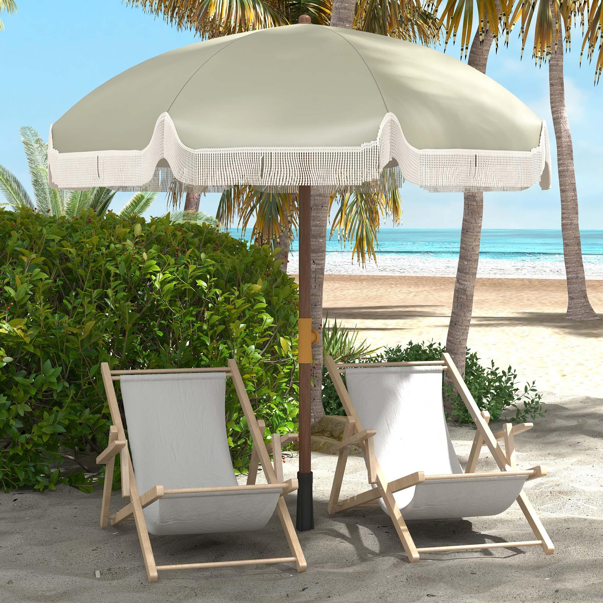 Sombrilla de Playa Outsunny 190x190x210 cm Verde 2/7