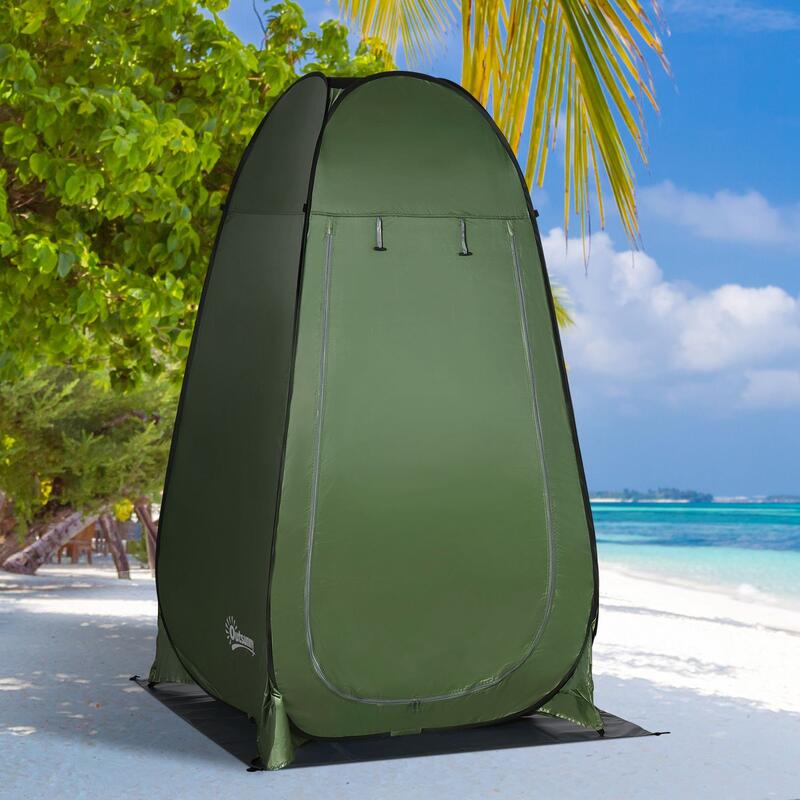 Tenda de duche 126x124x189 cm verde Outsunny