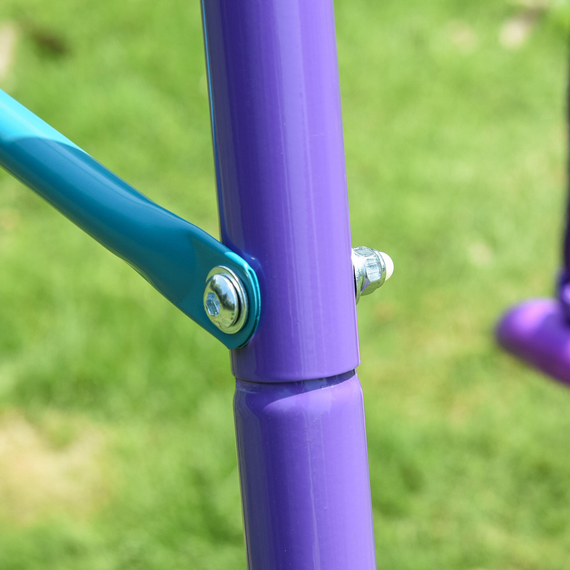 Conjunto de baloiços de jardim 280x140x178 cm azul e roxo Outsunny 5/7