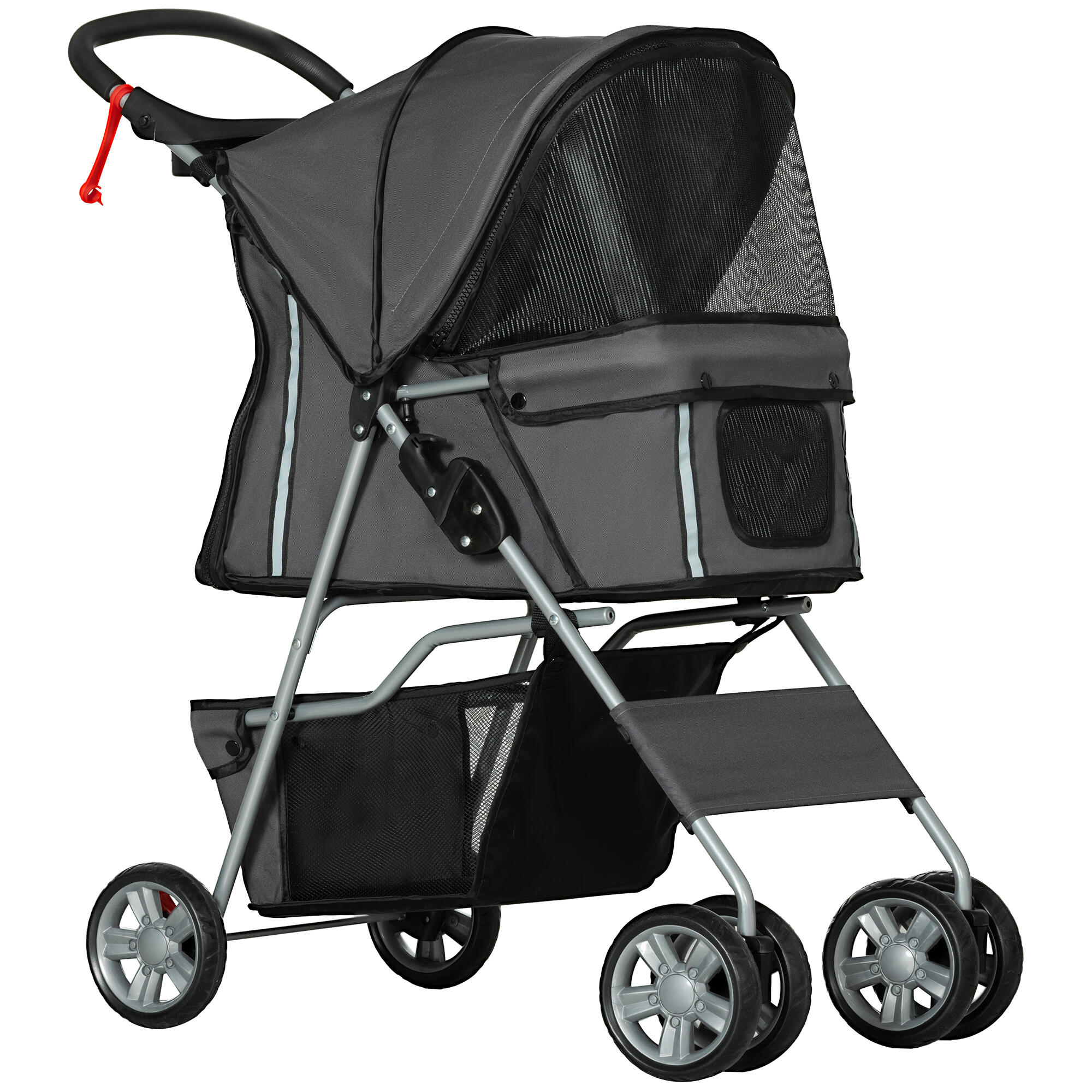 PAWHUT Carrinho animais de estimação 75x45x97 cm cinzento PawHut