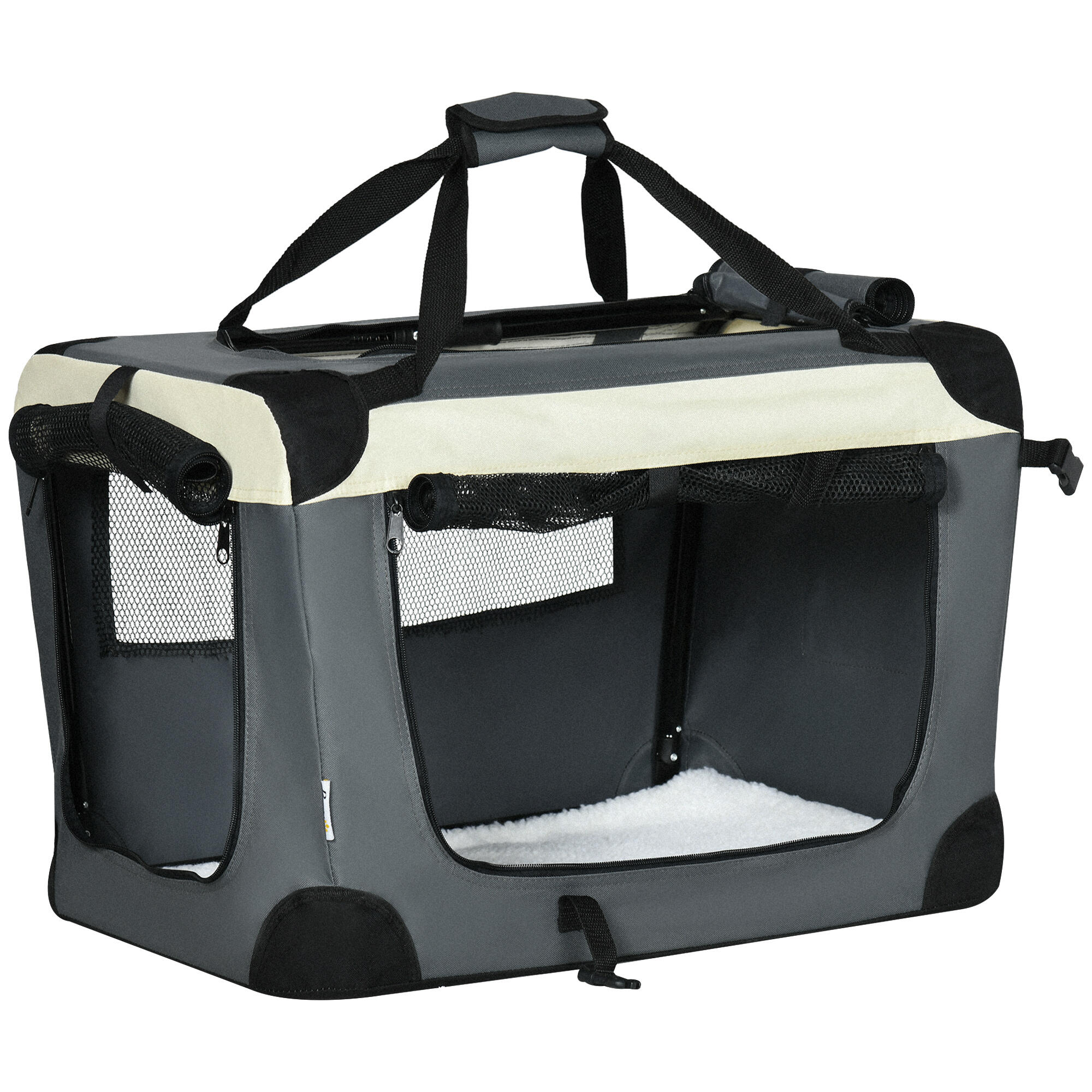 PAWHUT Transportín para Mascotas PawHut 60x41x41 cm Gris