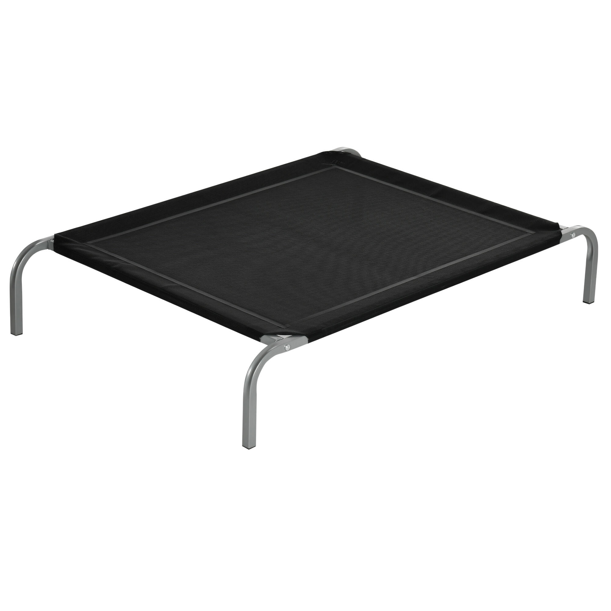 Cama elevada para cães 110x75x20 cm preto pawhut