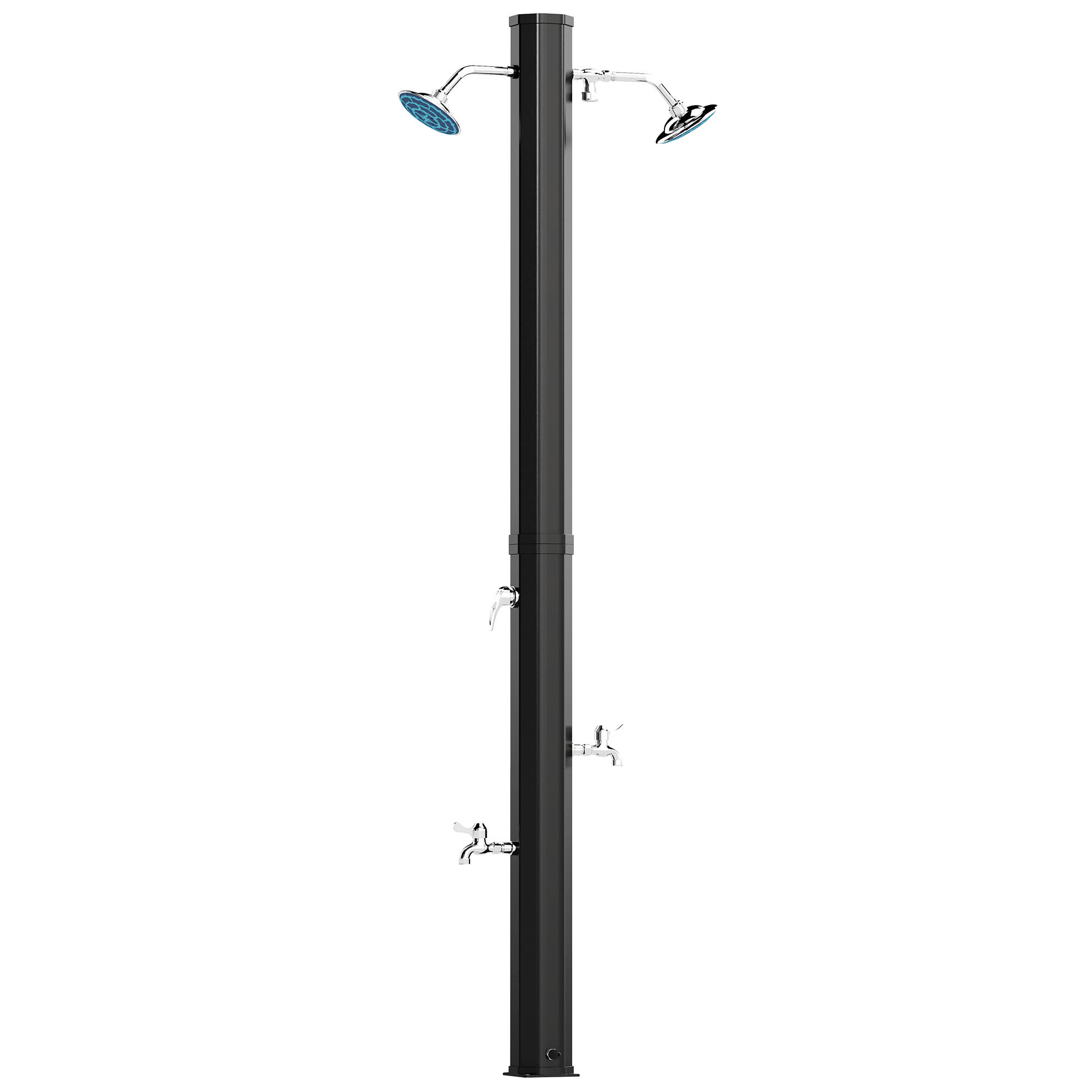 Duche solar de exterior 73x18x217 cm preto outsunny