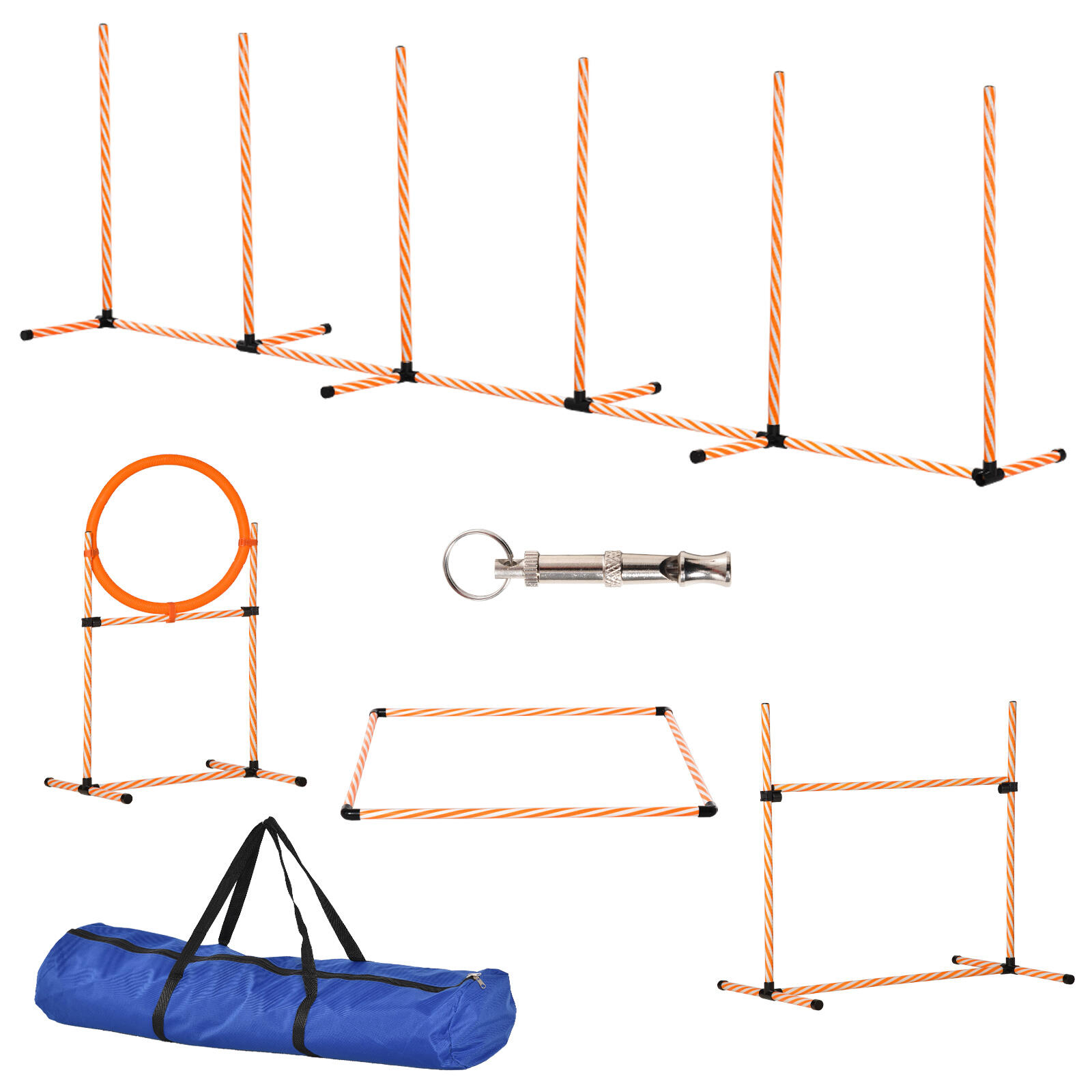 PAWHUT Treino de agilidade para cães 328x67x93 cm laranja PawHut