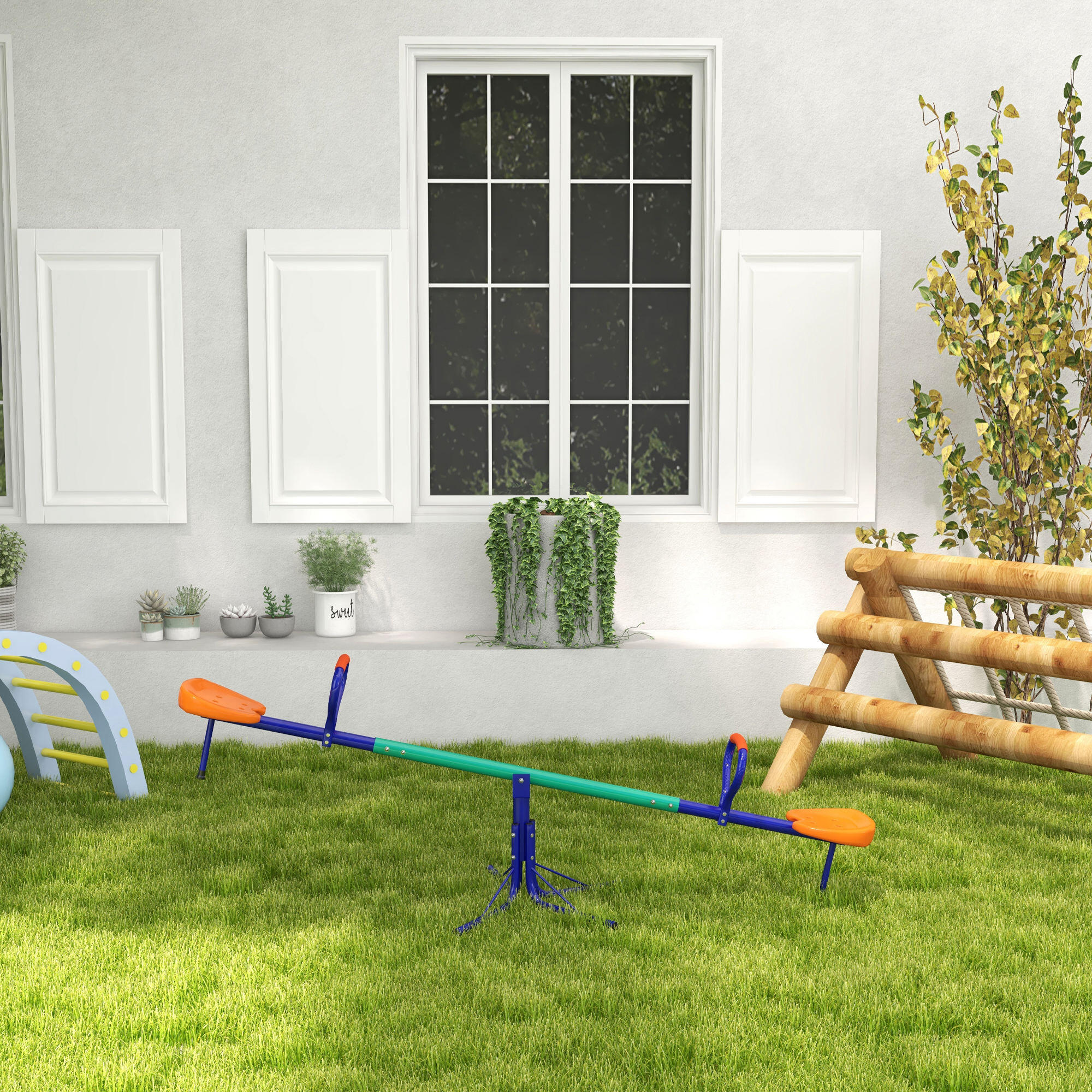 Balancín Infantil Outsunny 192x60x60 cm Multicolor 2/7