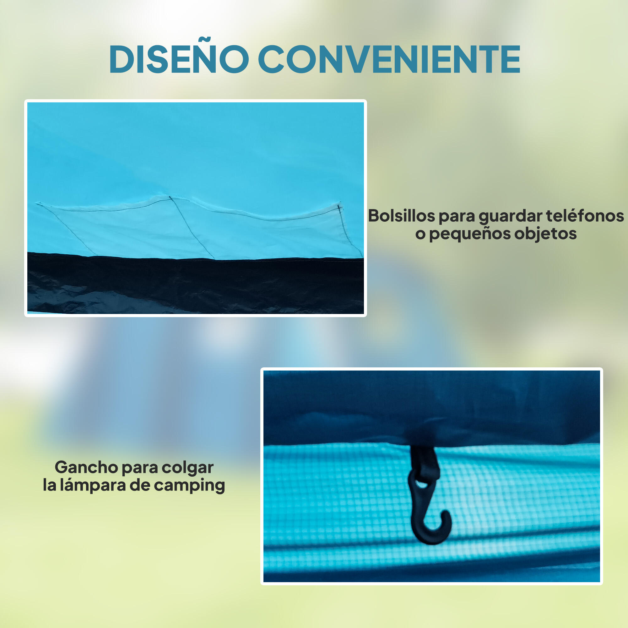Tienda Campaña Inflable Outsunny 440x280x195 cm Azul 4/7