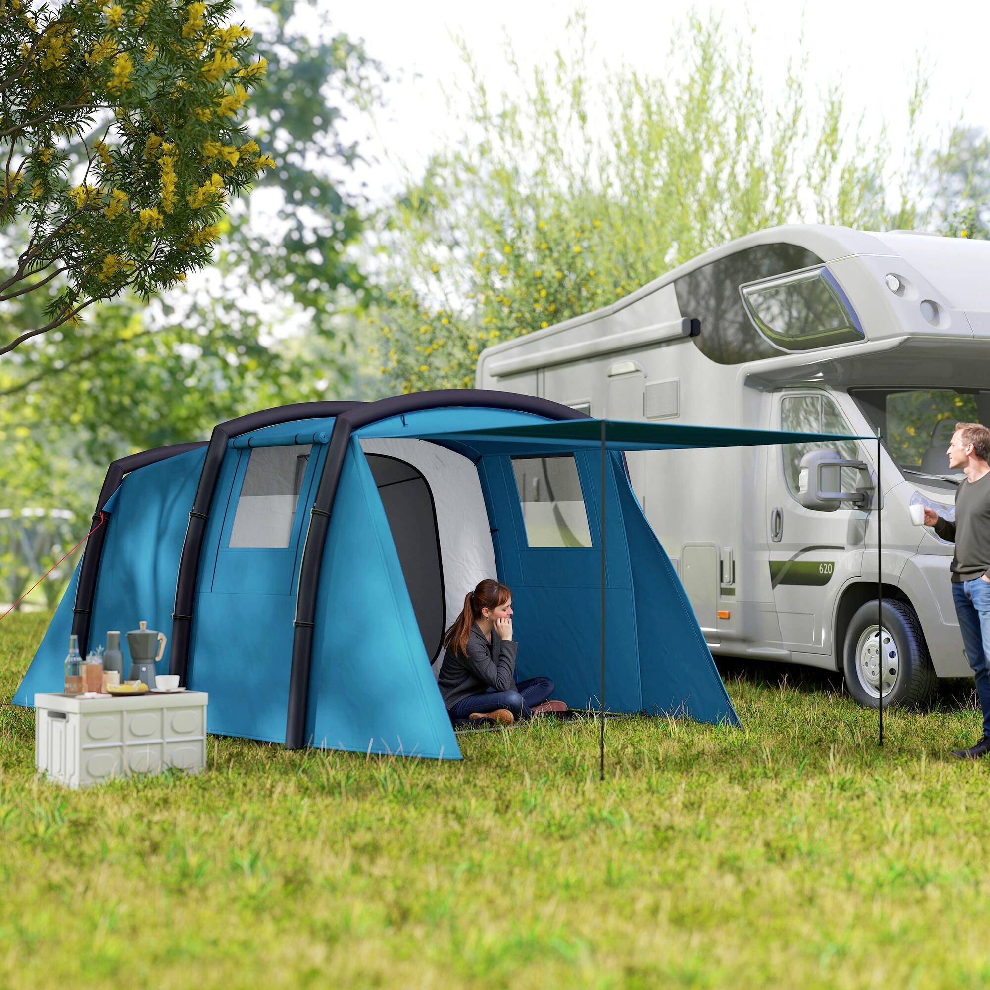 Tienda Campaña Inflable Outsunny 440x280x195 cm Azul 2/7