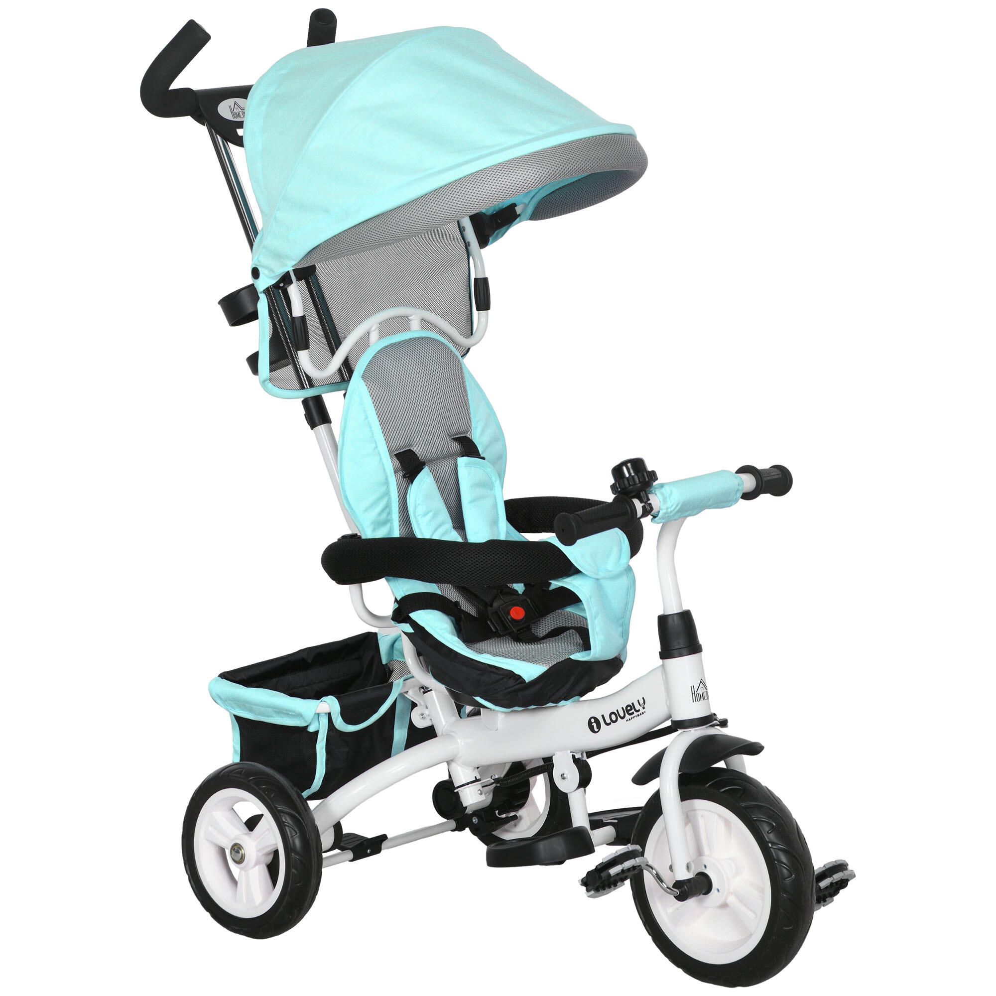 Triciclo evolutivo para bebés 95x50x106 cm verde mint homcom