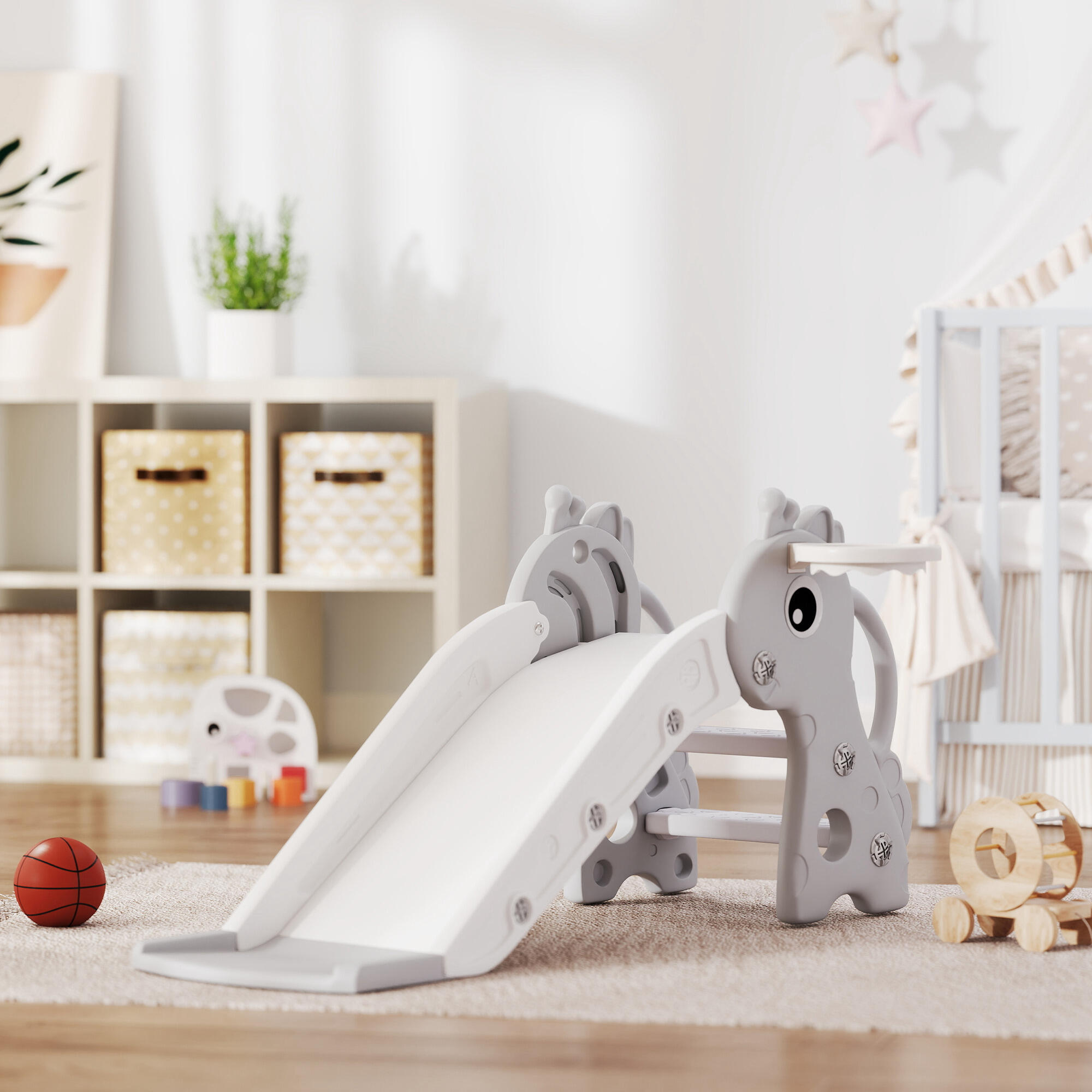 Tobogán Infantil AIYAPLAY 106x51.5x52 cm Gris 2/7