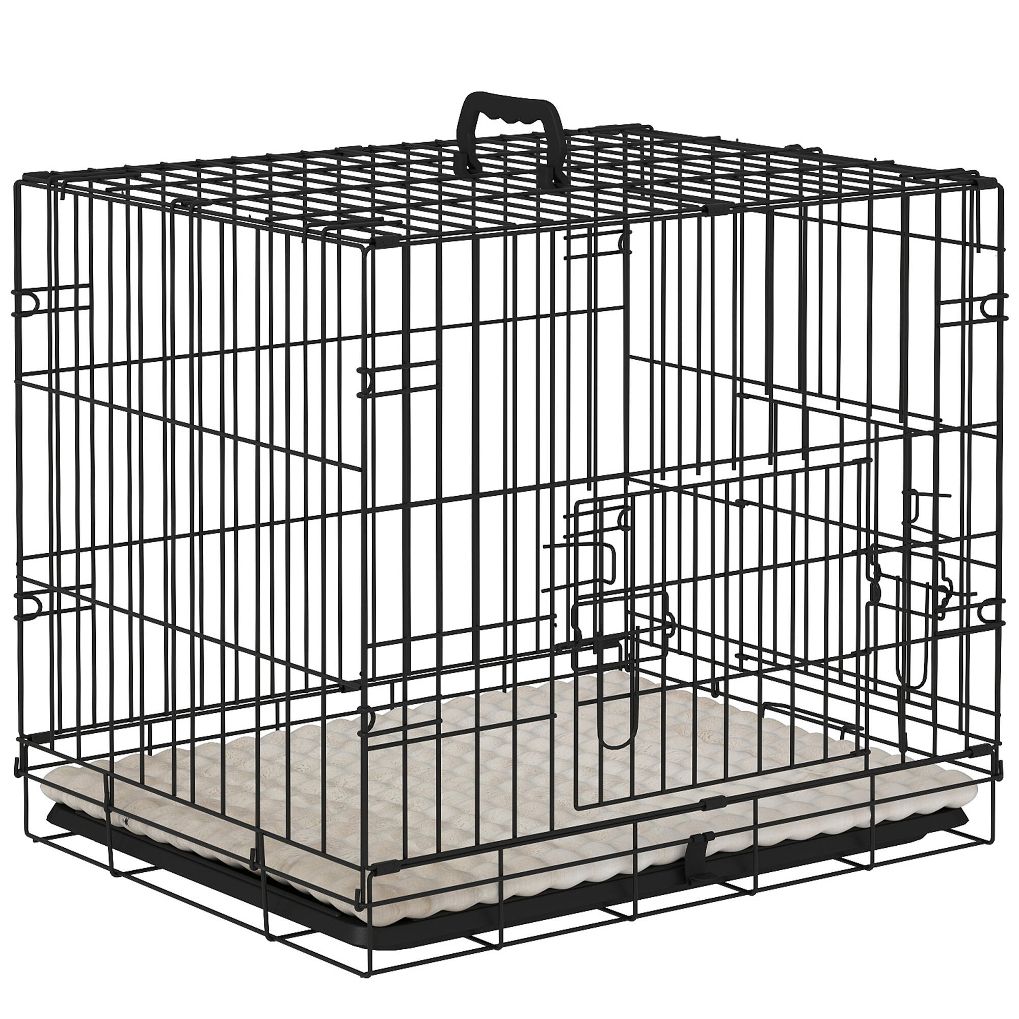 PAWHUT Gaiola para cães 60x40x50 cm preto PawHut