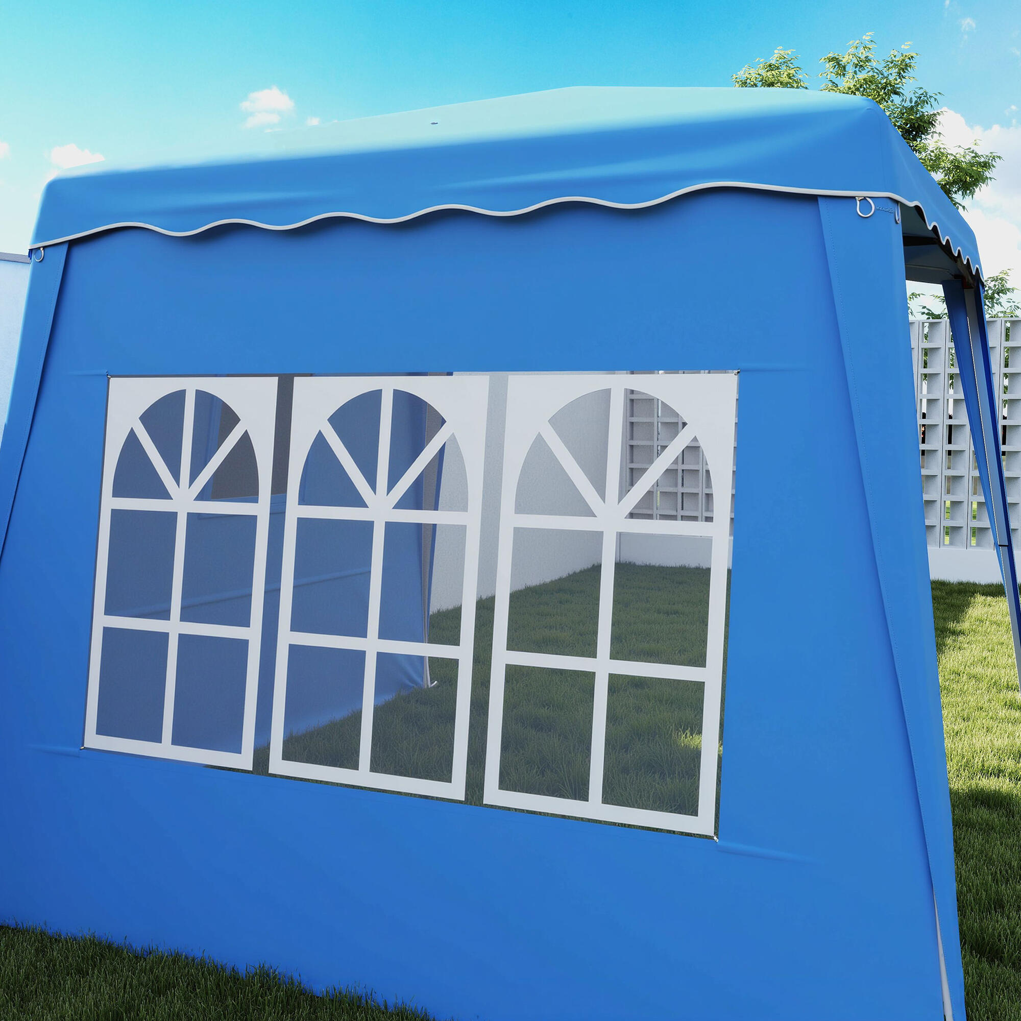 Tenda dobrável 240x240x250 cm azul Outsunny 5/7