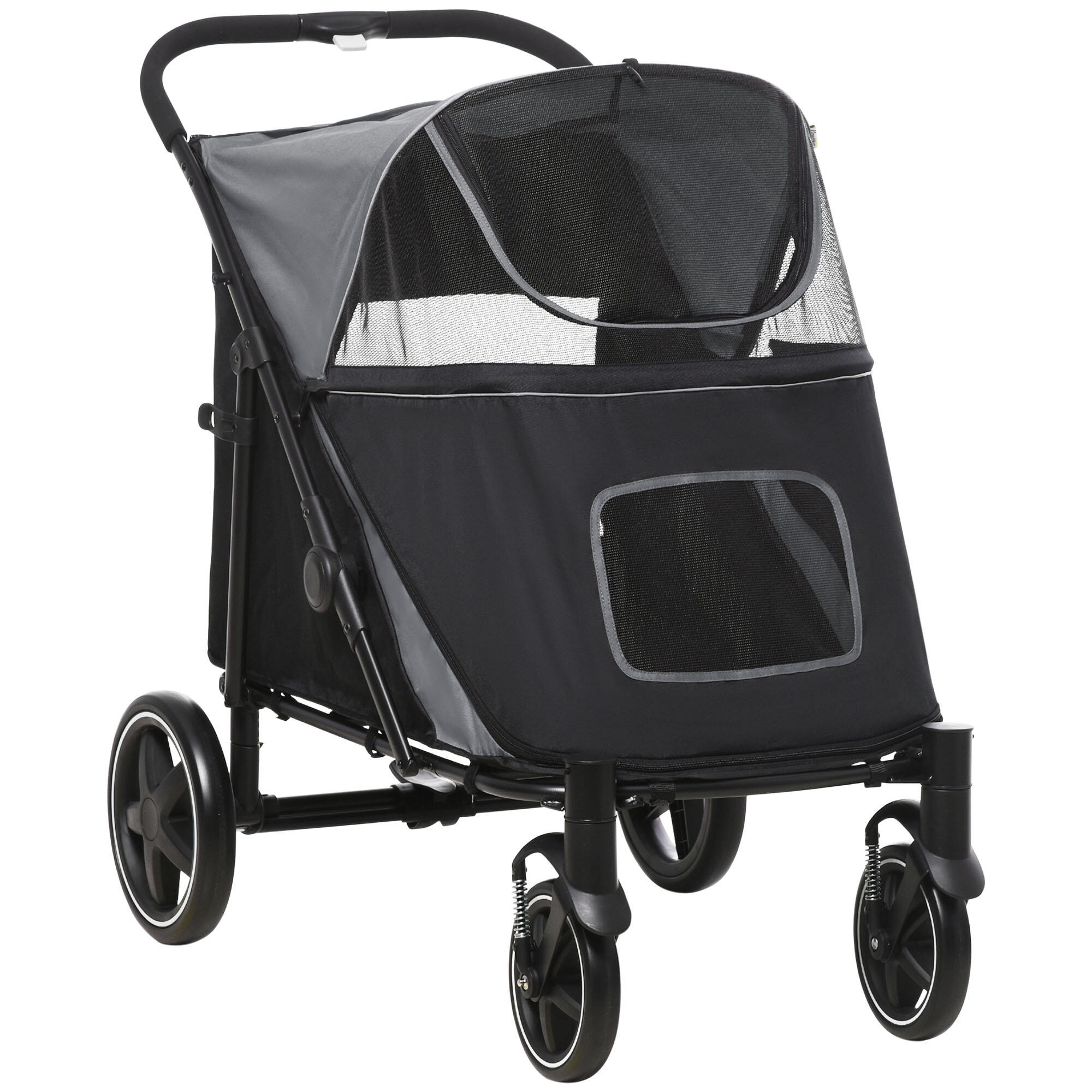 PAWHUT Carrinho de passeio para animais de estimação 112x65x100 cm cinzento PawHut
