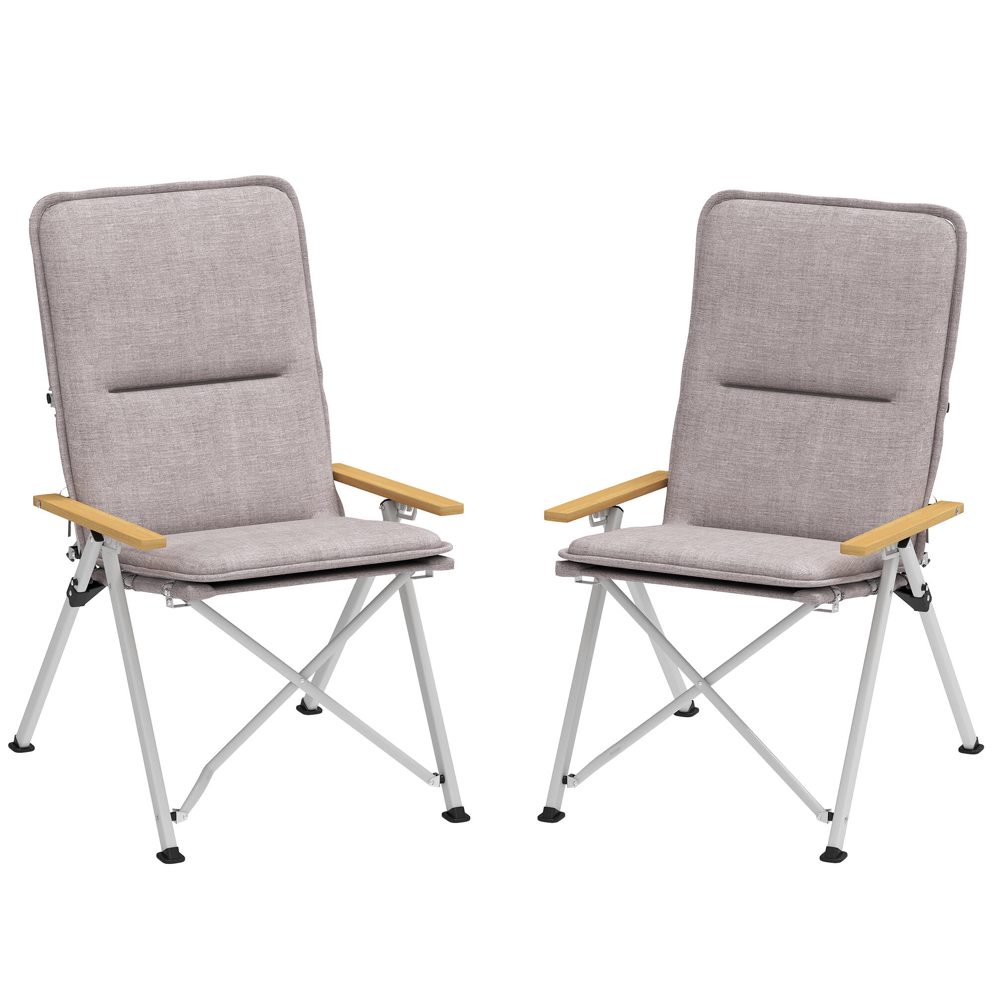 Cadeiras de campismo 59x67x96 cm cinza claro Outsunny