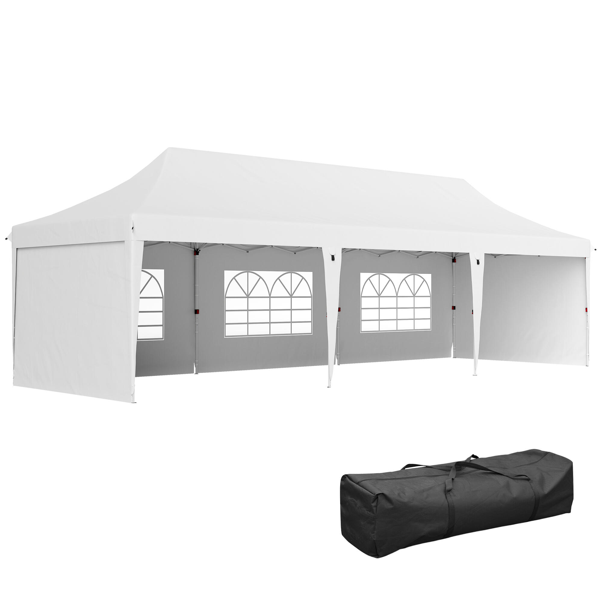 Tenda dobrável 876x294x310 cm branco outsunny