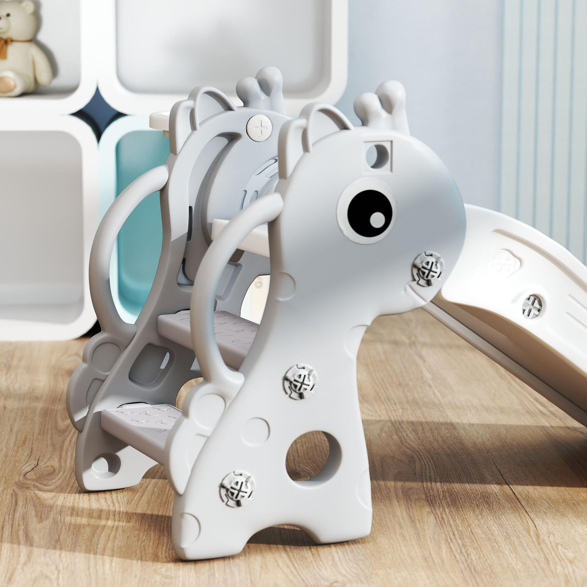 Tobogán Infantil AIYAPLAY 106x51.5x52 cm Gris 4/7