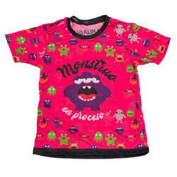 T-shirt running MANCHES COURTES #MONSTERS rose - garçon/fille ( 4-6-8-10-12 ans)