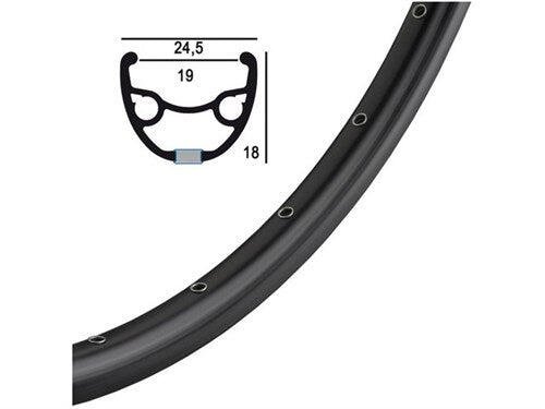 RYDE Ryde Cerchio 28 pollici (622) Rival 21, nero, 32 fori.