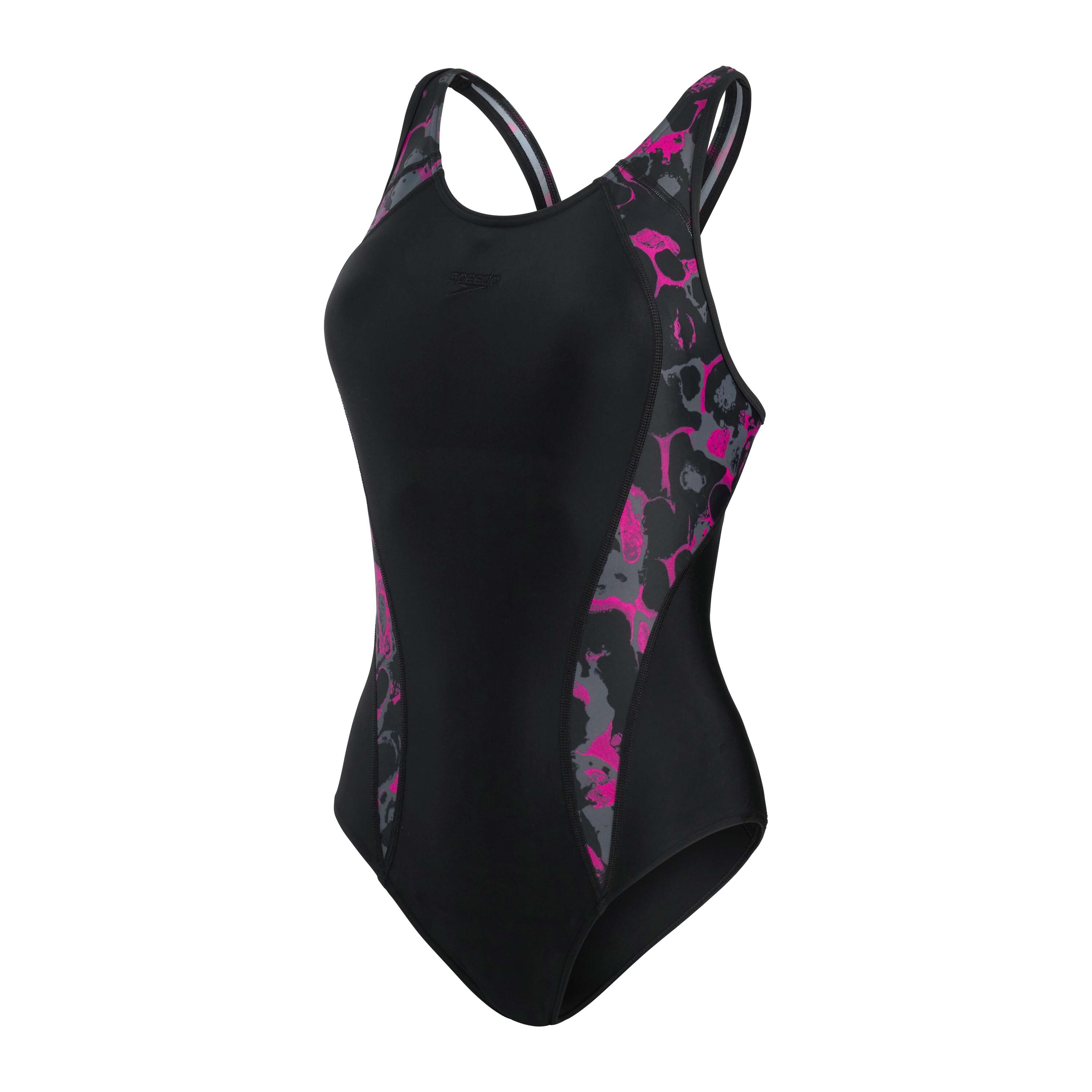 Speedo Panel Laneback Badeanzug Damen schnelltrocknend und chlorbeständig 5/7