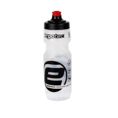 Ergotec bidon 750 ml aluminium wit/transparant.