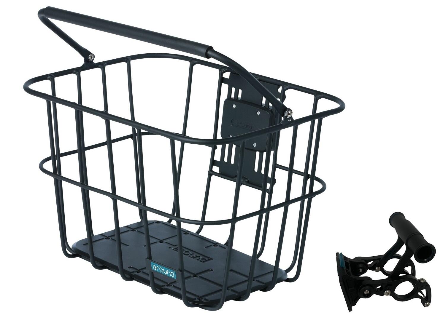 Ronde mand aluminium mat zwart met afneembare stuurbochthouder 1/4
