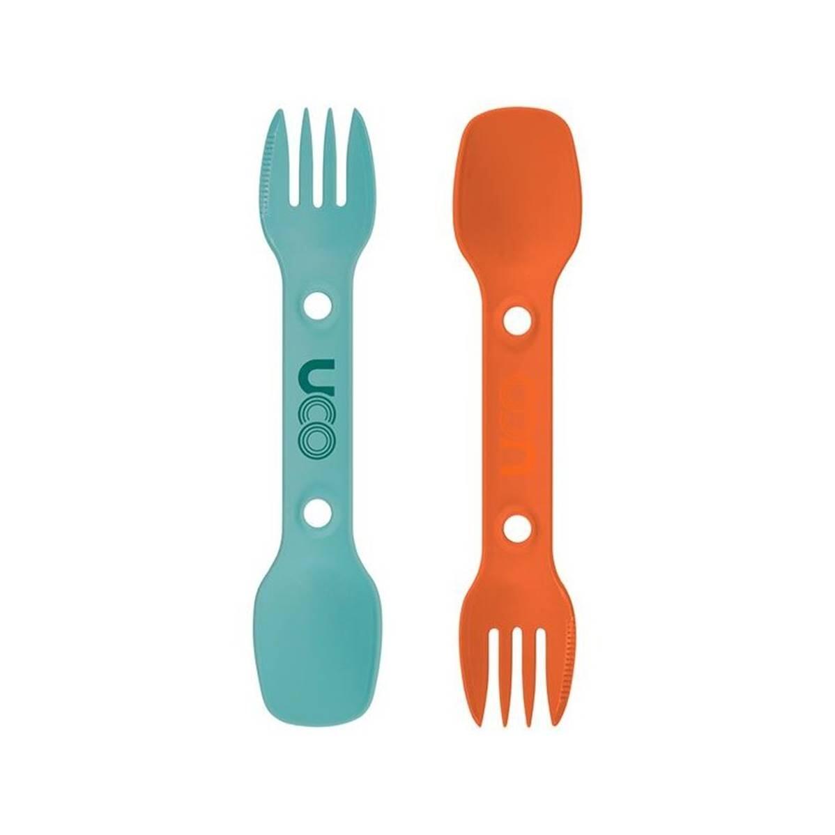 Uco - Spork Bo Couverts 3 En 1 : Cuillère/fourchette/couteau - Bleu/orange - Couvert - Orange - Taille Unique - Decathlon