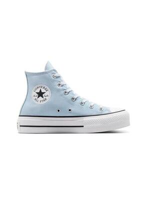 Scarpe da donna Converse All Star con platform color argento e blu