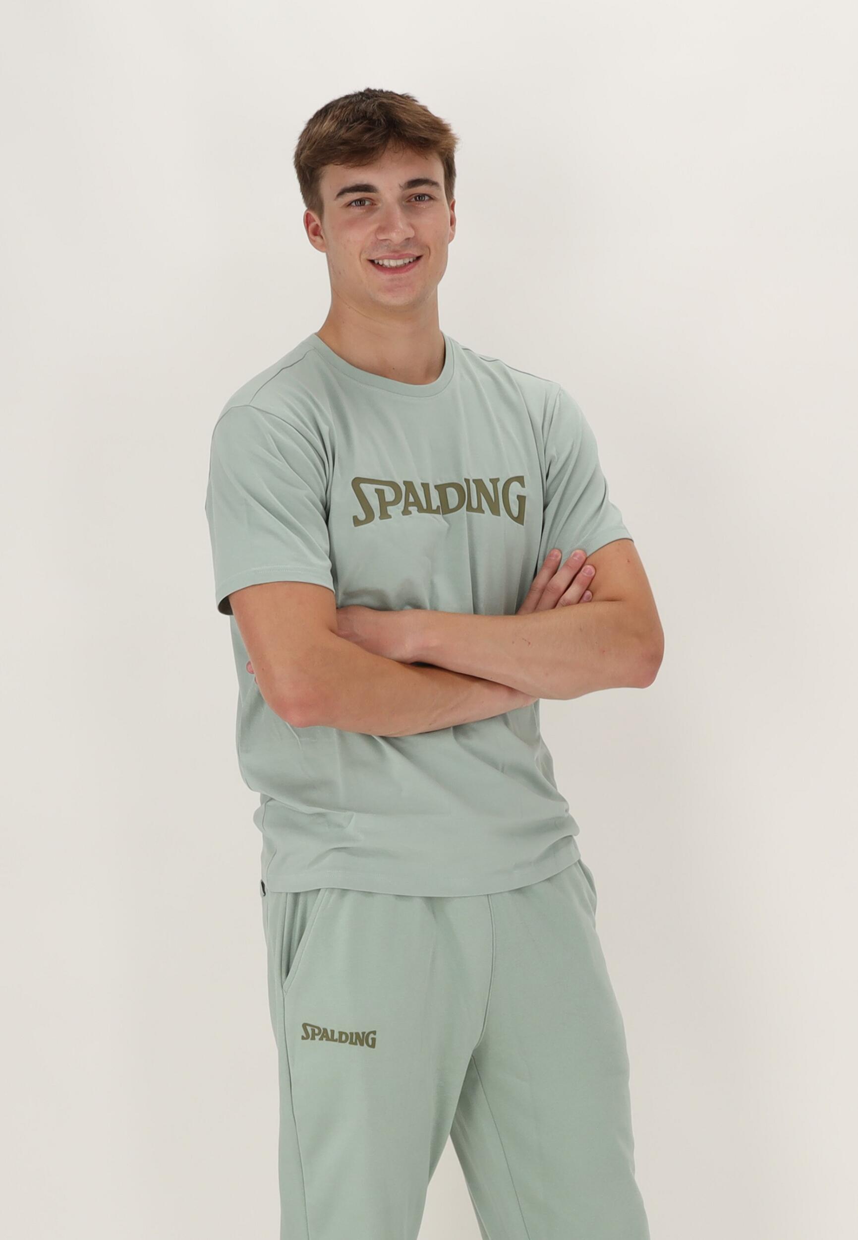 TEE-SHIRT LOGO HOMME DE BASKET light green-khaki Spalding 5/5