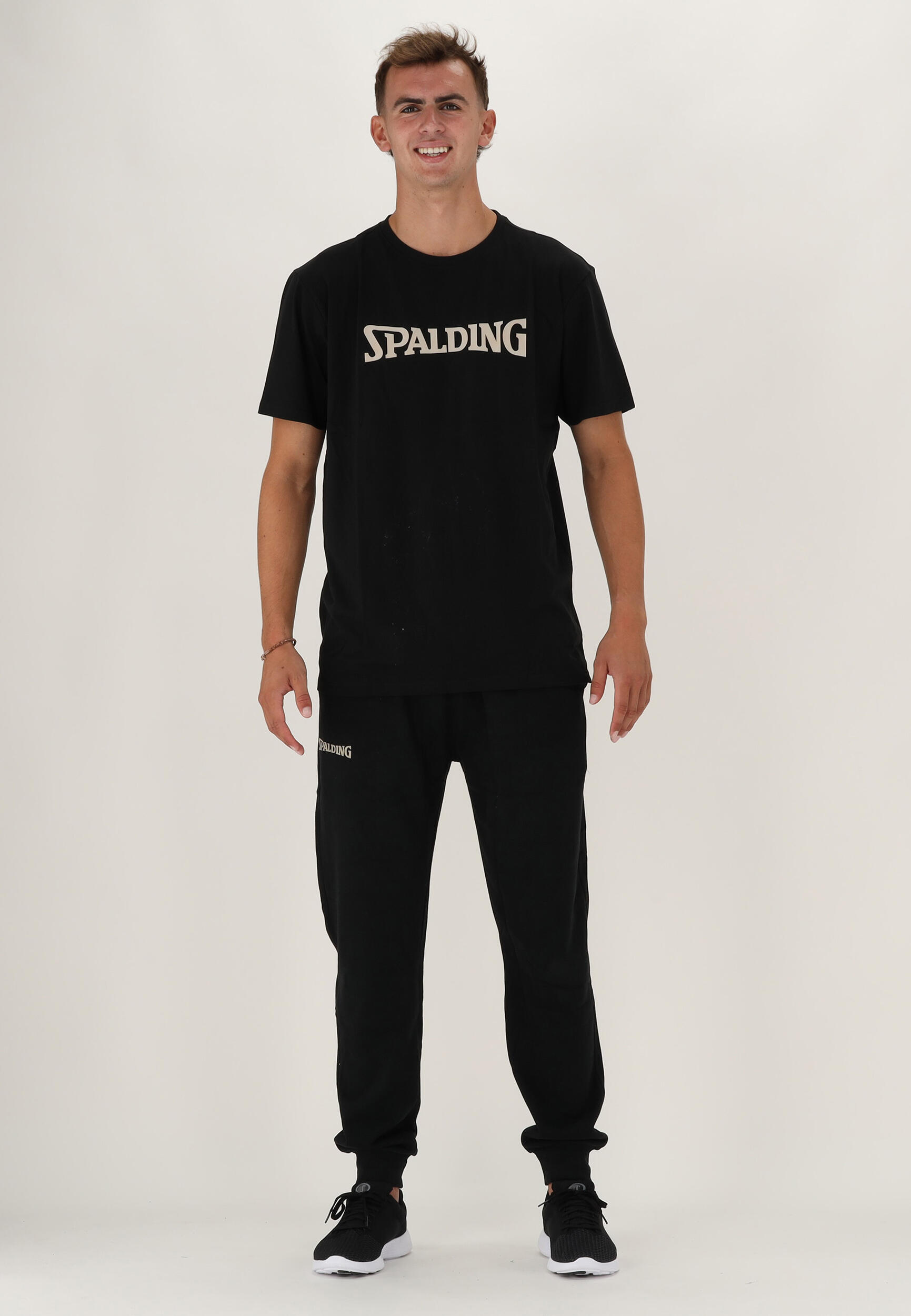 TEE-SHIRT LOGO HOMME DE BASKET black-beige Spalding 4/5