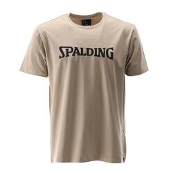 TEE-SHIRT LOGO HOMME DE BASKET beige-black Spalding