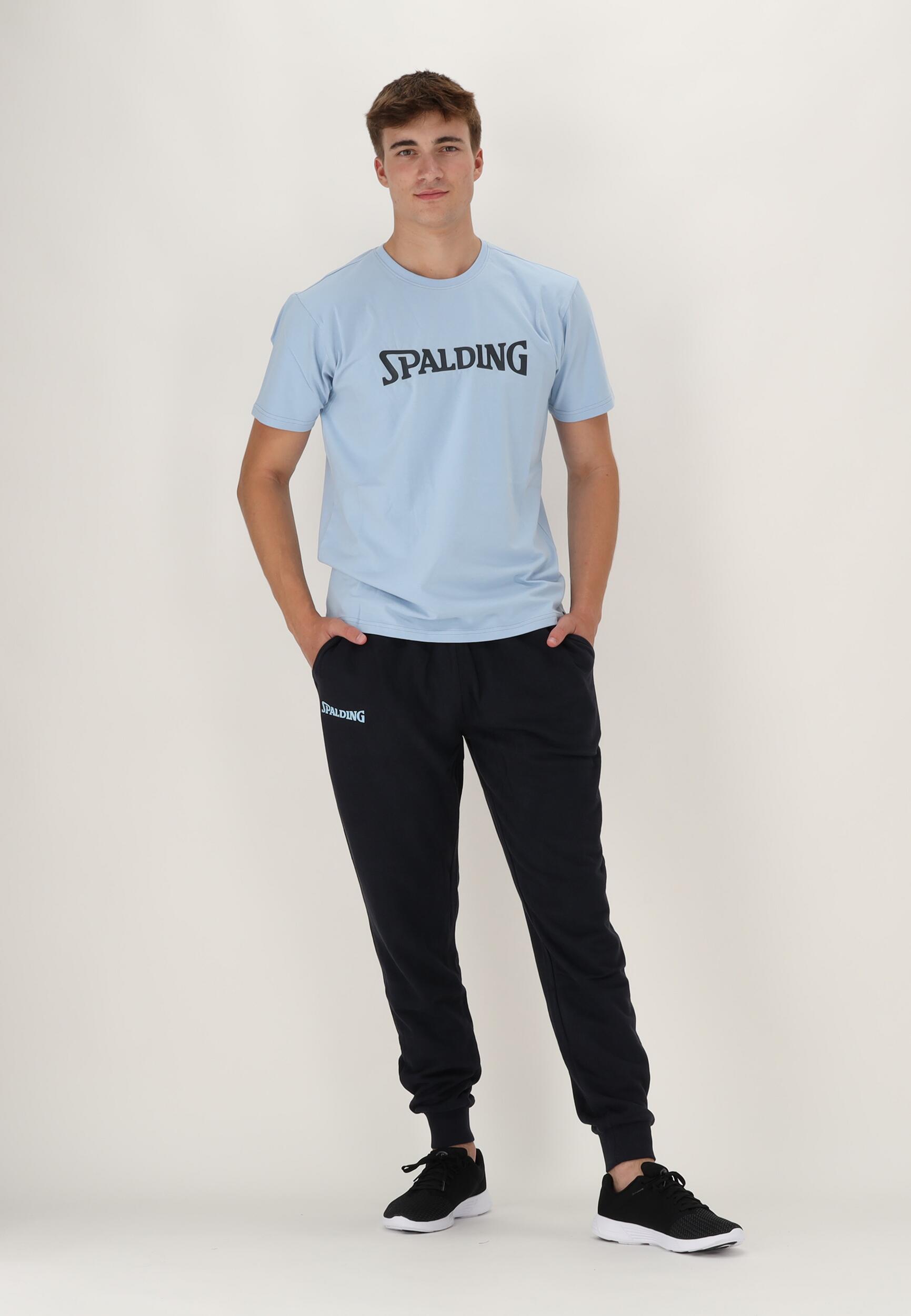 TEE-SHIRT LOGO HOMME DE BASKET light blue-navy Spalding 4/5