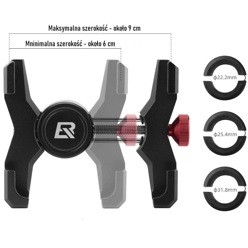Uchwyt rowerowy aluminiowy na telefon do kierownicy Rockbros RB039 3/6