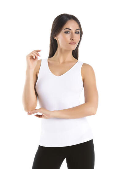 Débardeur en coton à col en V Teyli Claudia V