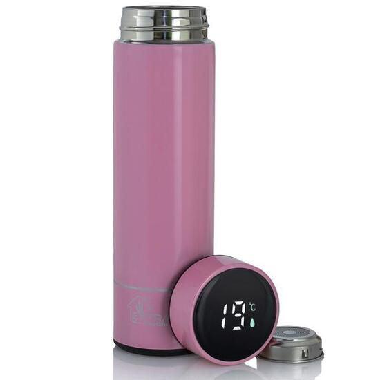 Termos z wyświetlaczem LED Extralink Smart Travel Mug Różowy Kubek termiczny