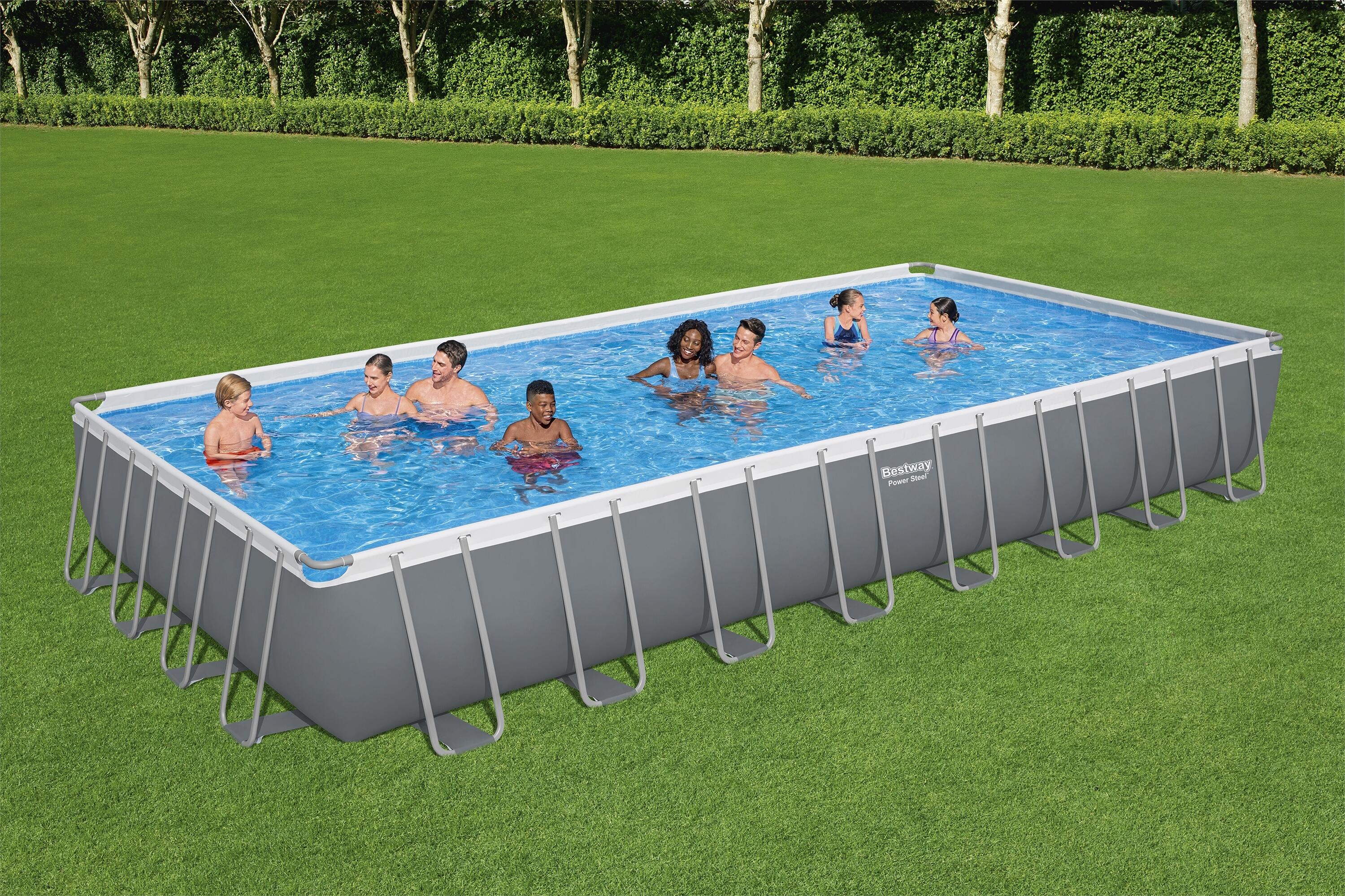 Bestway 56936-5 Piscina base fuori terra Power Steel da 956x488x132 cm grigia 2/7